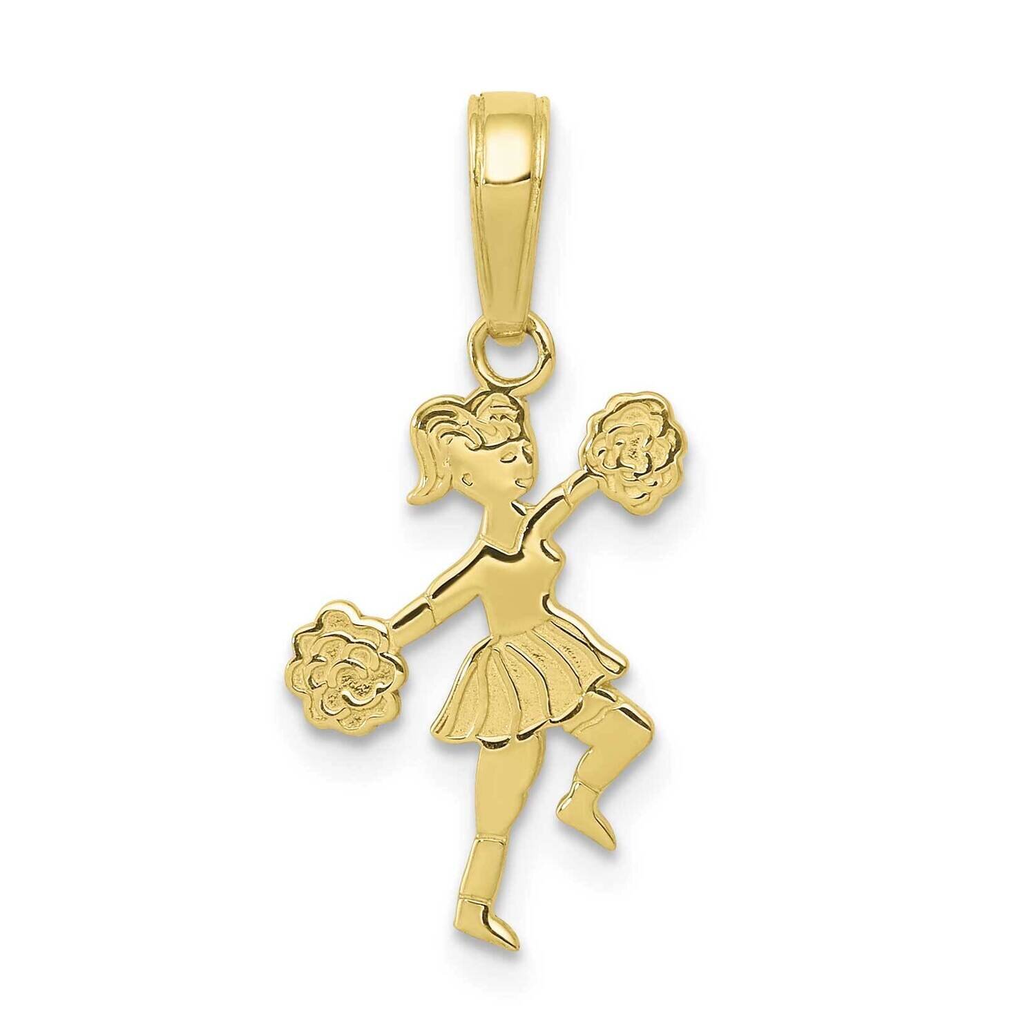 Cheerleader with Pom-Poms Pendant 10k Gold 10C3552