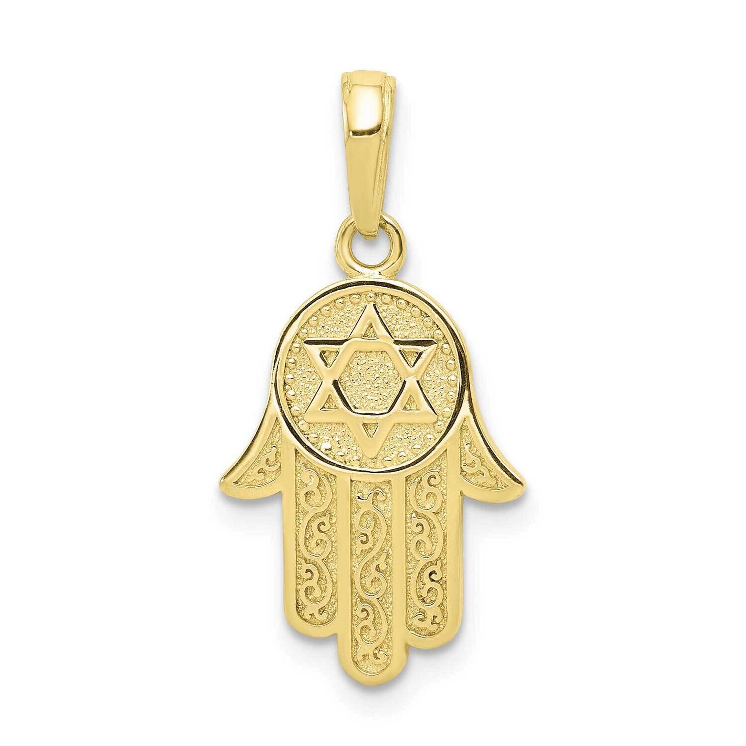 Jewish Hand of God with Star of David Pendant 10k Gold 10C3993