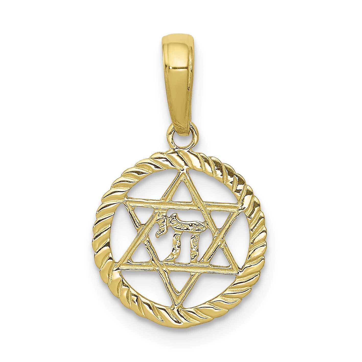 Star of David and Chi In Circle Pendant 10k Gold 10C4459, MPN: 10C4459,
