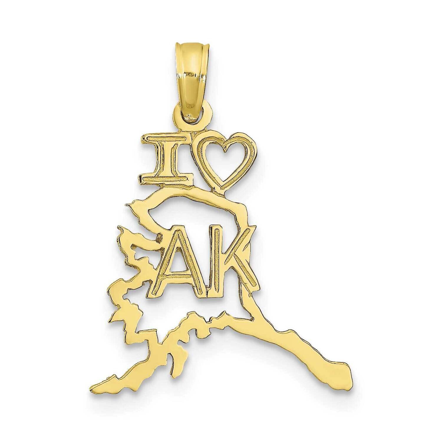 Alaska State Pendant 10k Gold Solid 10D1148