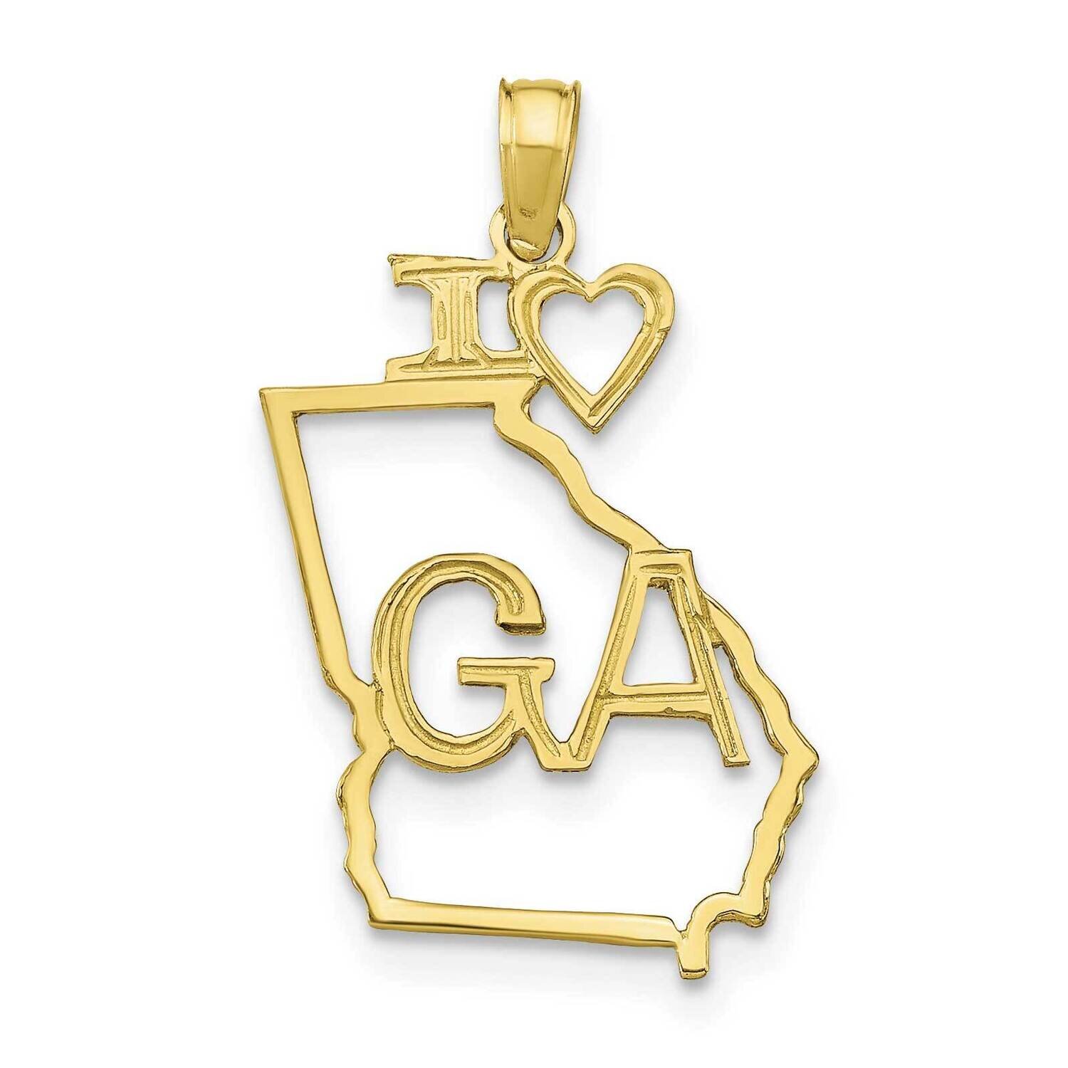 Georgia State Pendant 10k Gold Solid 10D1157, MPN: 10D1157,