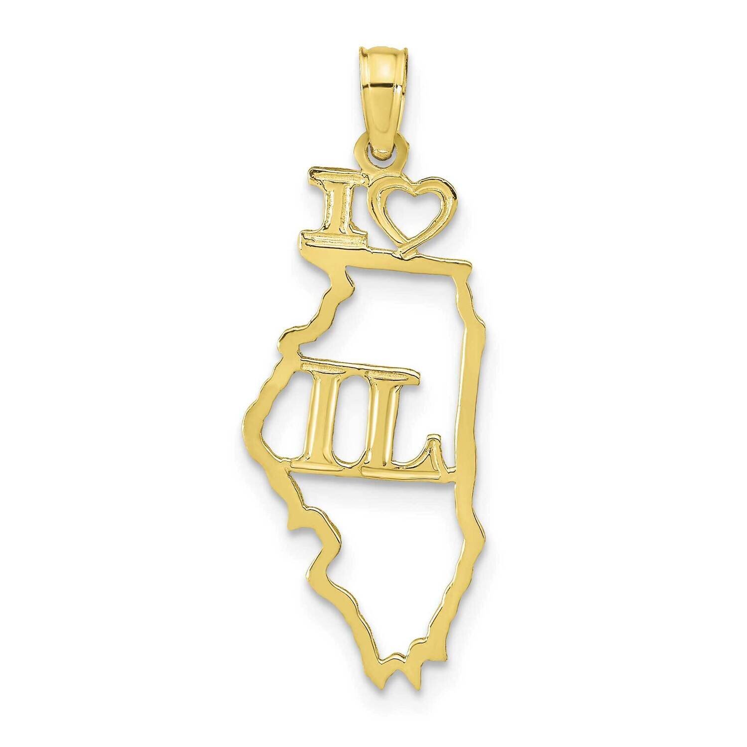 Illinois State Pendant 10k Gold Solid 10D1161, MPN: 10D1161,