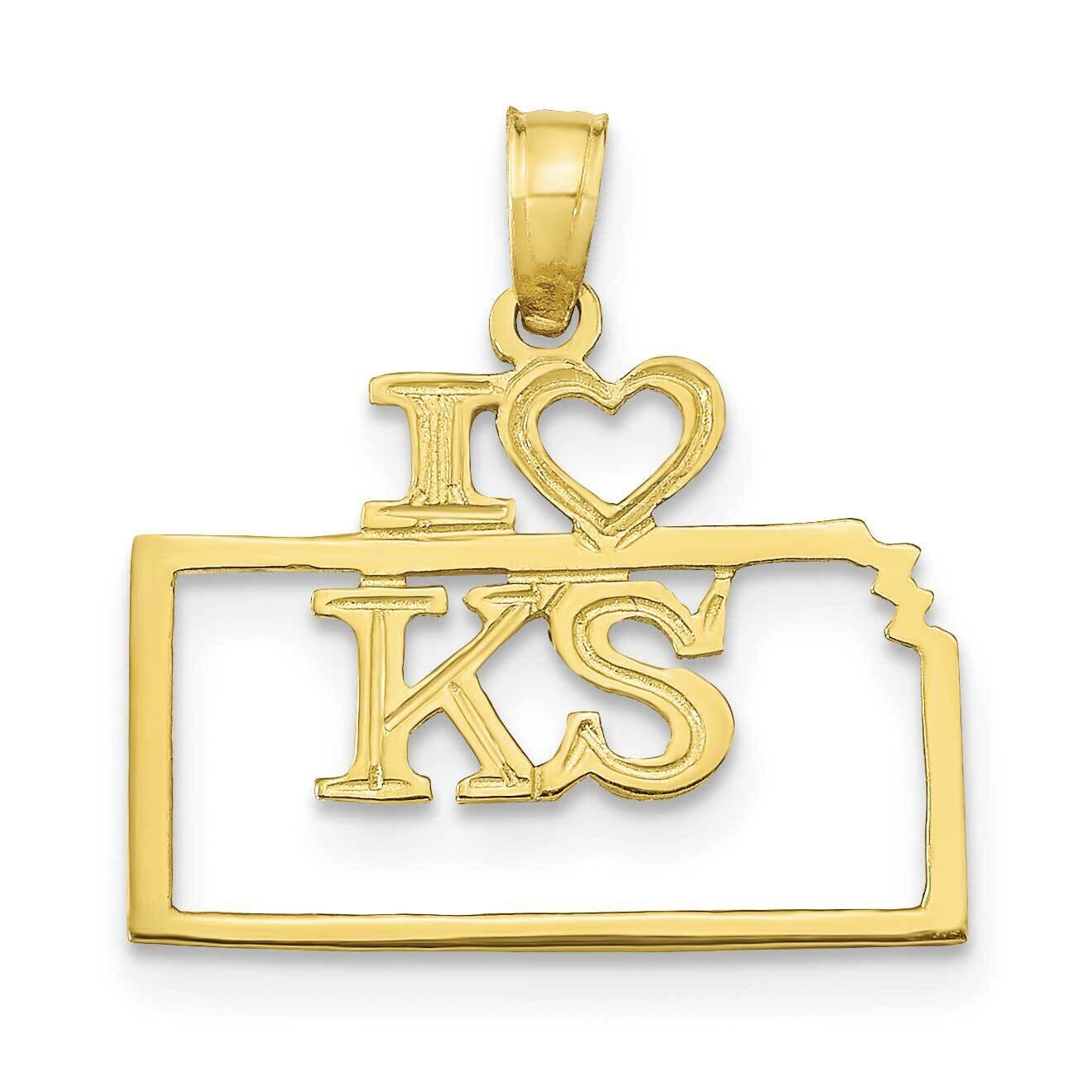 Kansas State Pendant 10k Gold Solid 10D1163
