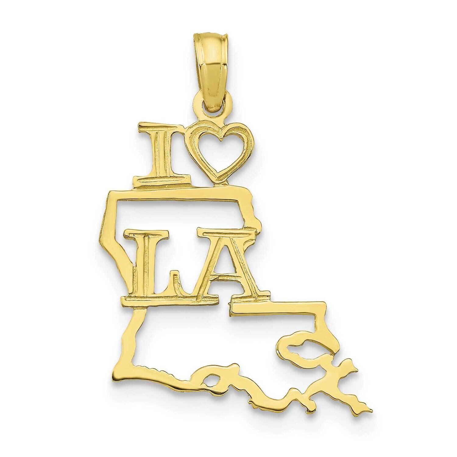 Louisiana State Pendant 10k Gold Solid 10D1165