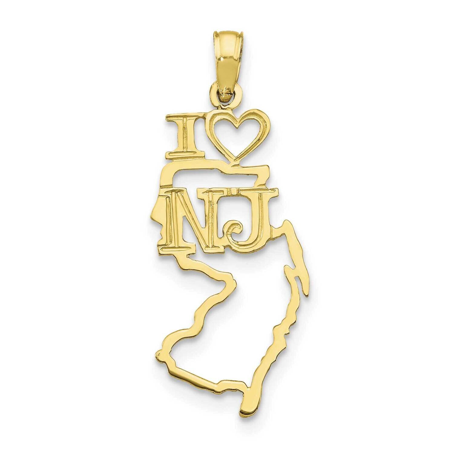New Jersey State Pendant 10k Gold Solid 10D1178