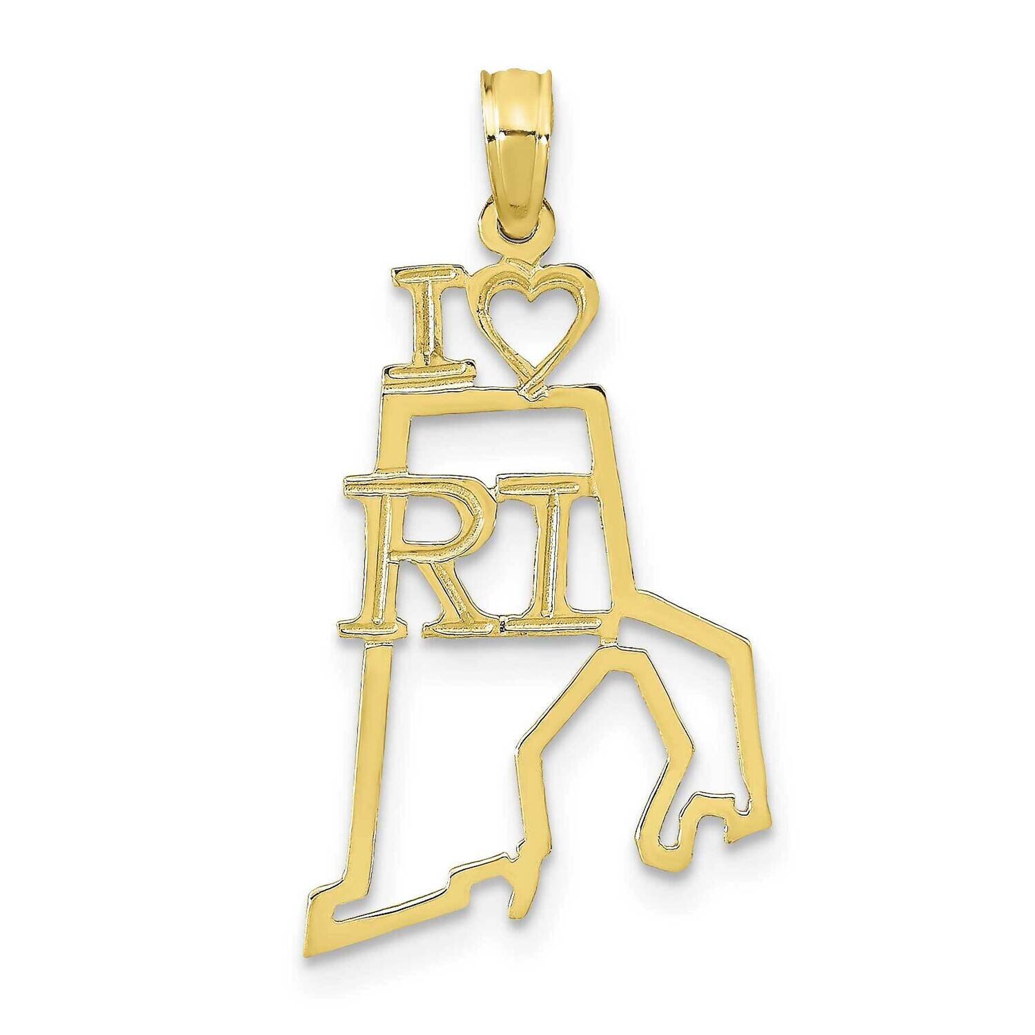 Rhode Island State Pendant 10k Gold Solid 10D1186, MPN: 10D1186,