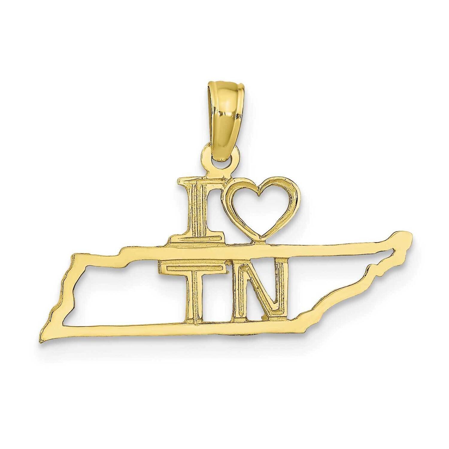 Tennessee State Pendant 10k Gold Solid 10D1189