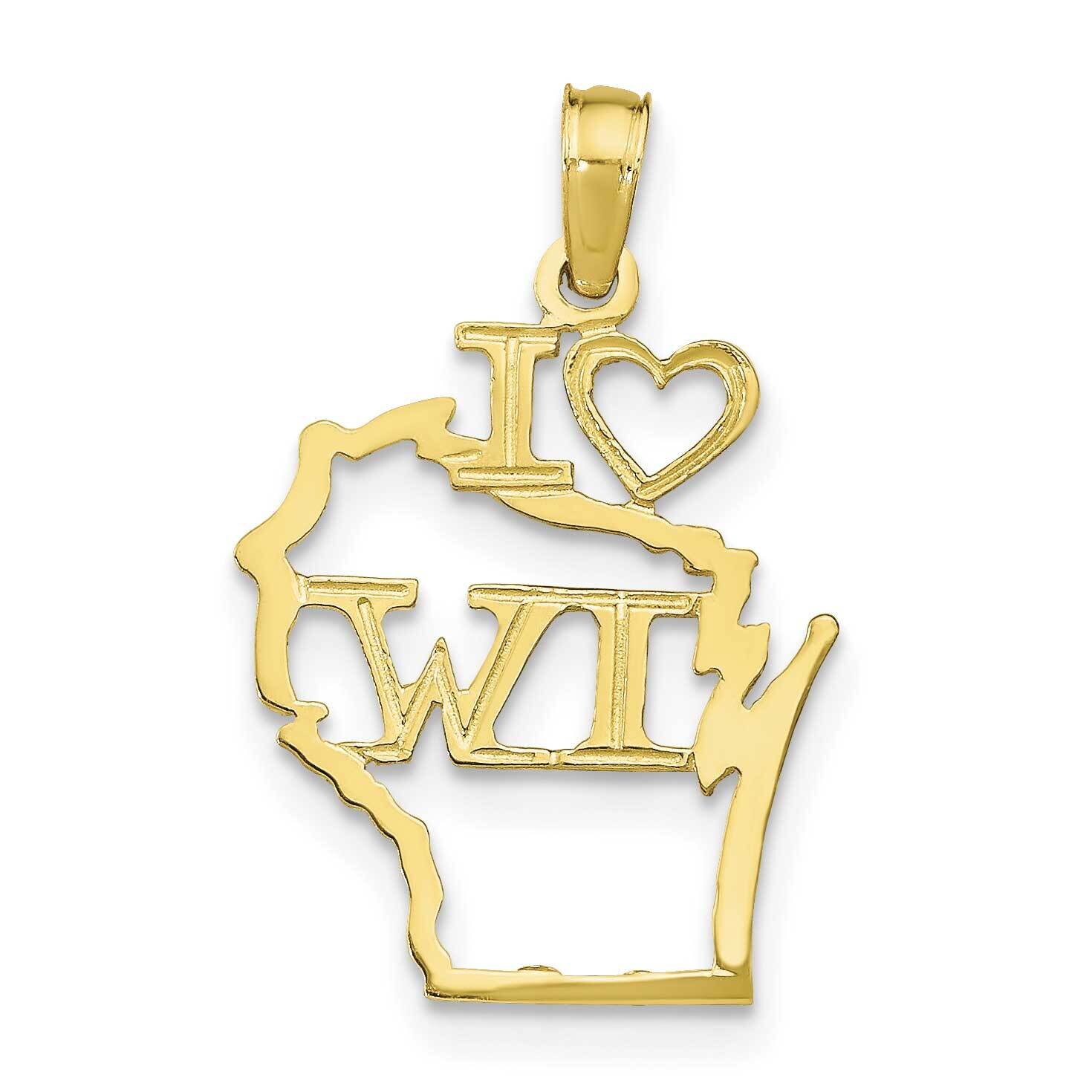 Wisconsin State Pendant 10k Gold Solid 10D1195, MPN: 10D1195,
