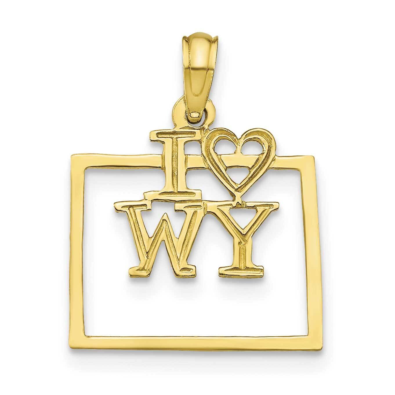 Wyoming State Pendant 10k Gold Solid 10D1197