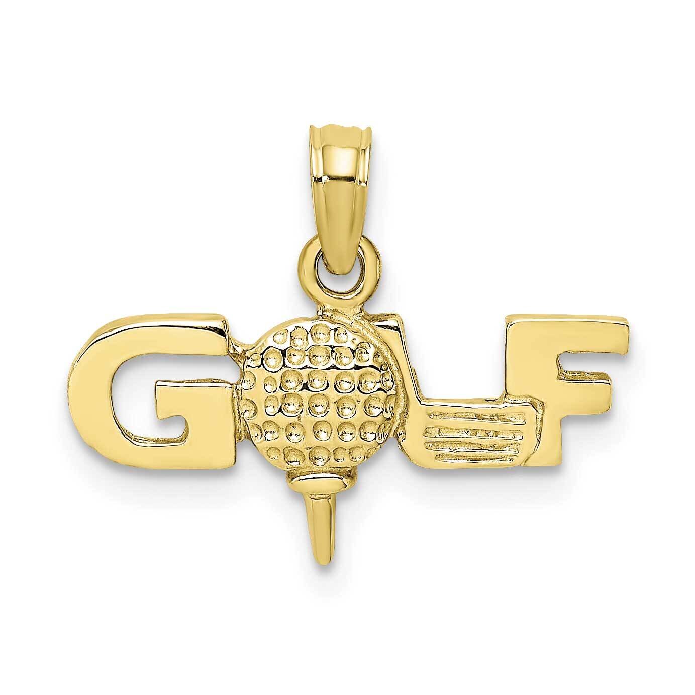 Golf Pendant 10k Gold Solid Polished 10D1436, MPN: 10D1436,