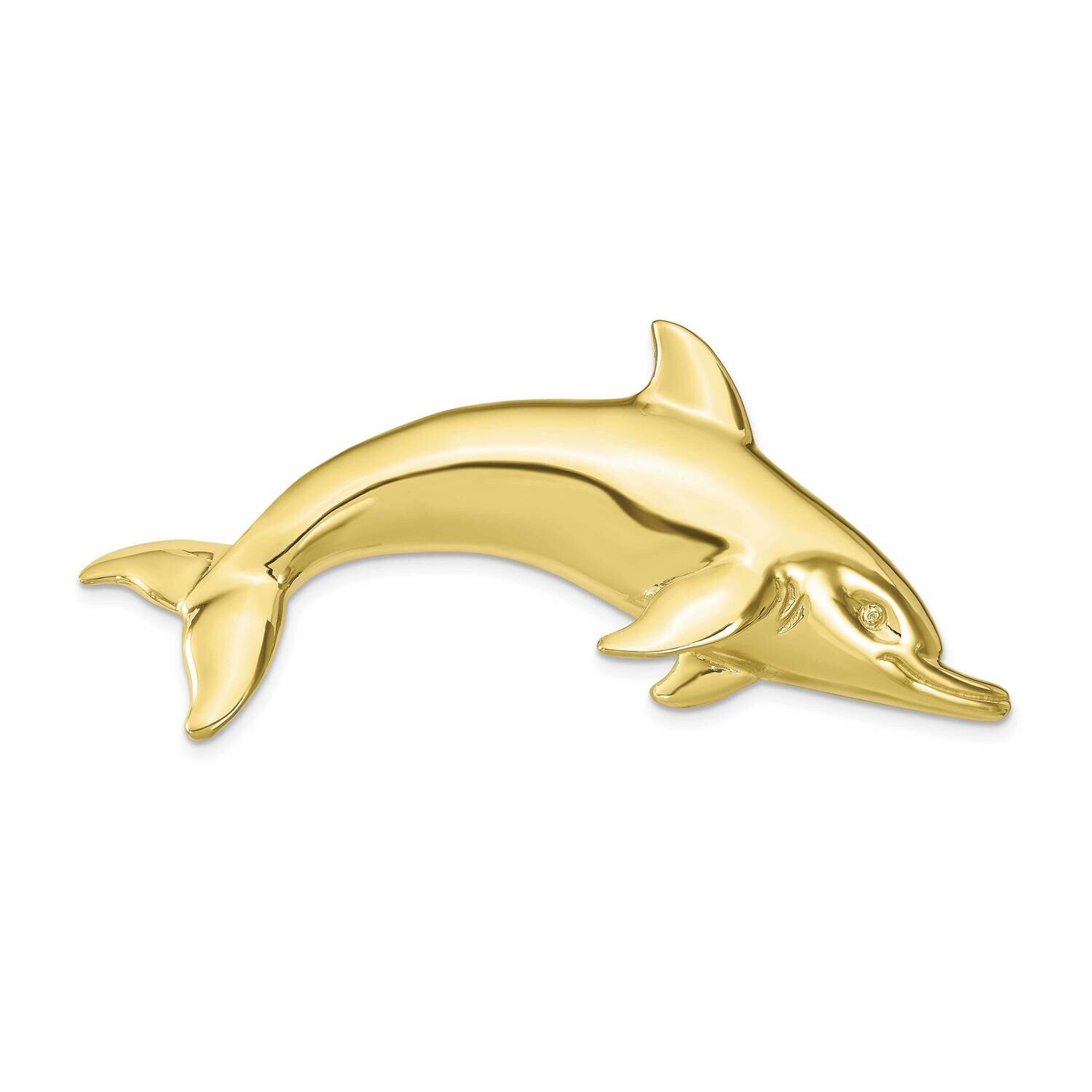 Fits Up To 6Mm 8Mm Swimming Dolphin Slide 10k Gold 10D2849