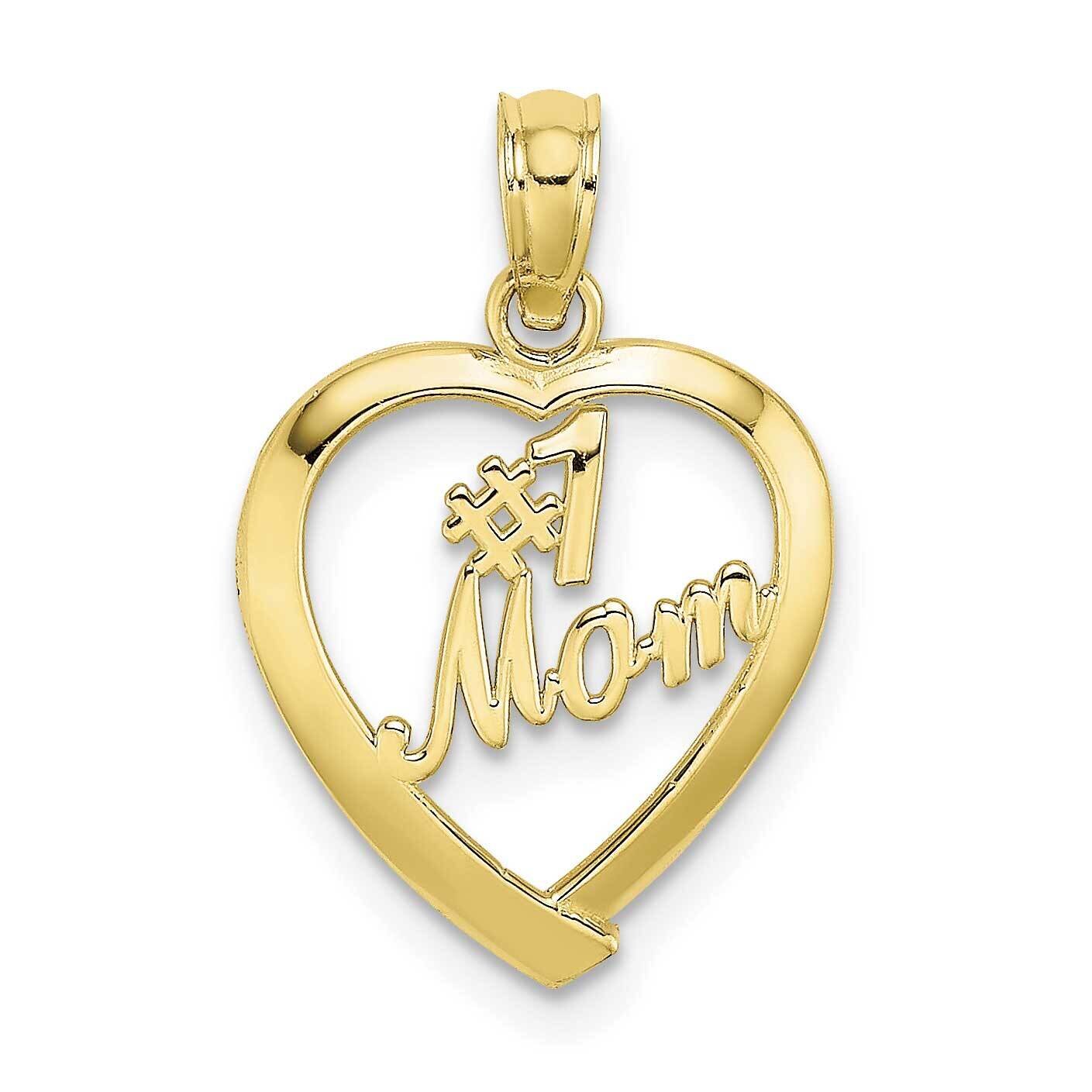 #1 Mom In Heart Pendant 10k Gold 10D3943