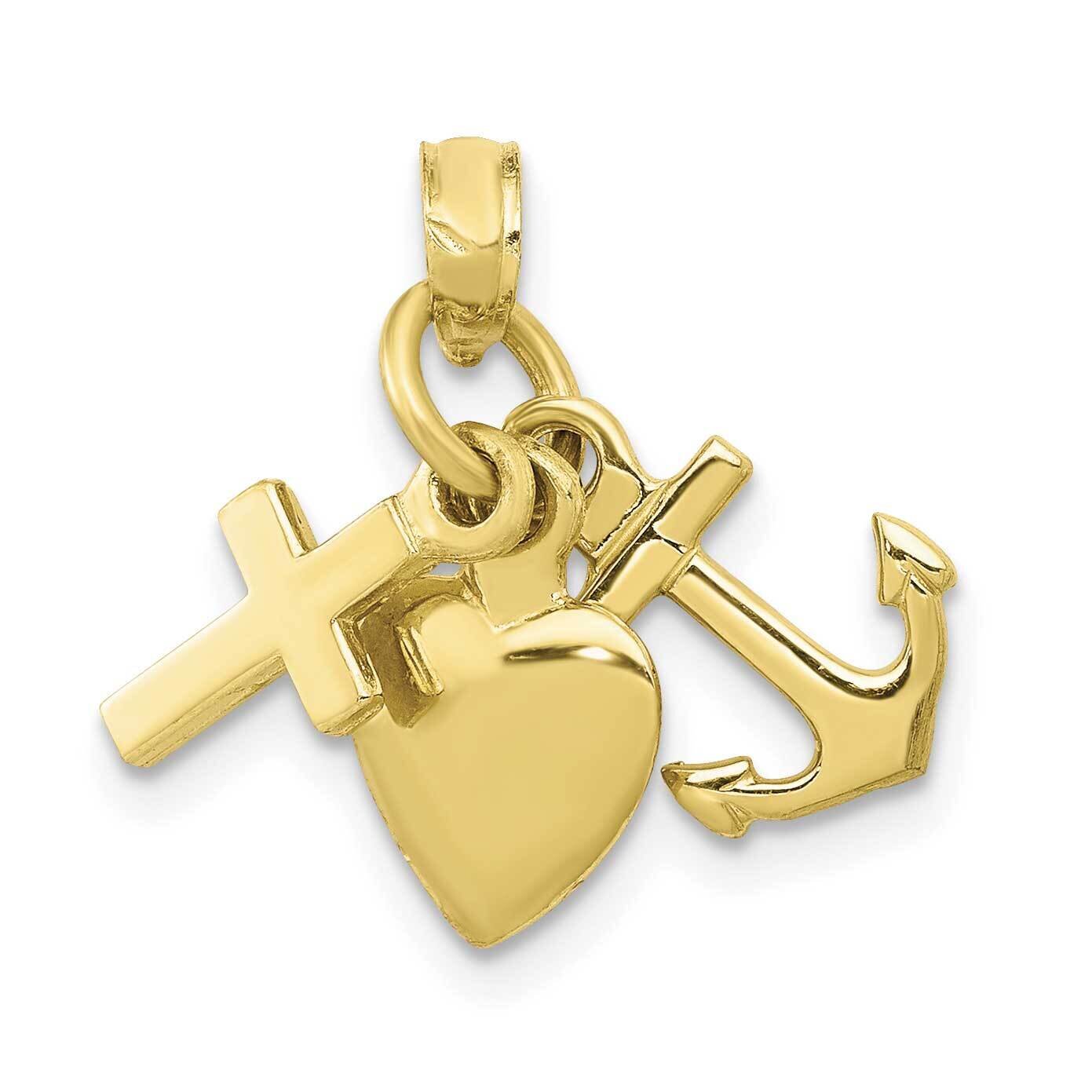 Faith Hope Charity Charm 10k Gold 10D988, MPN: 10D988, 63721815360