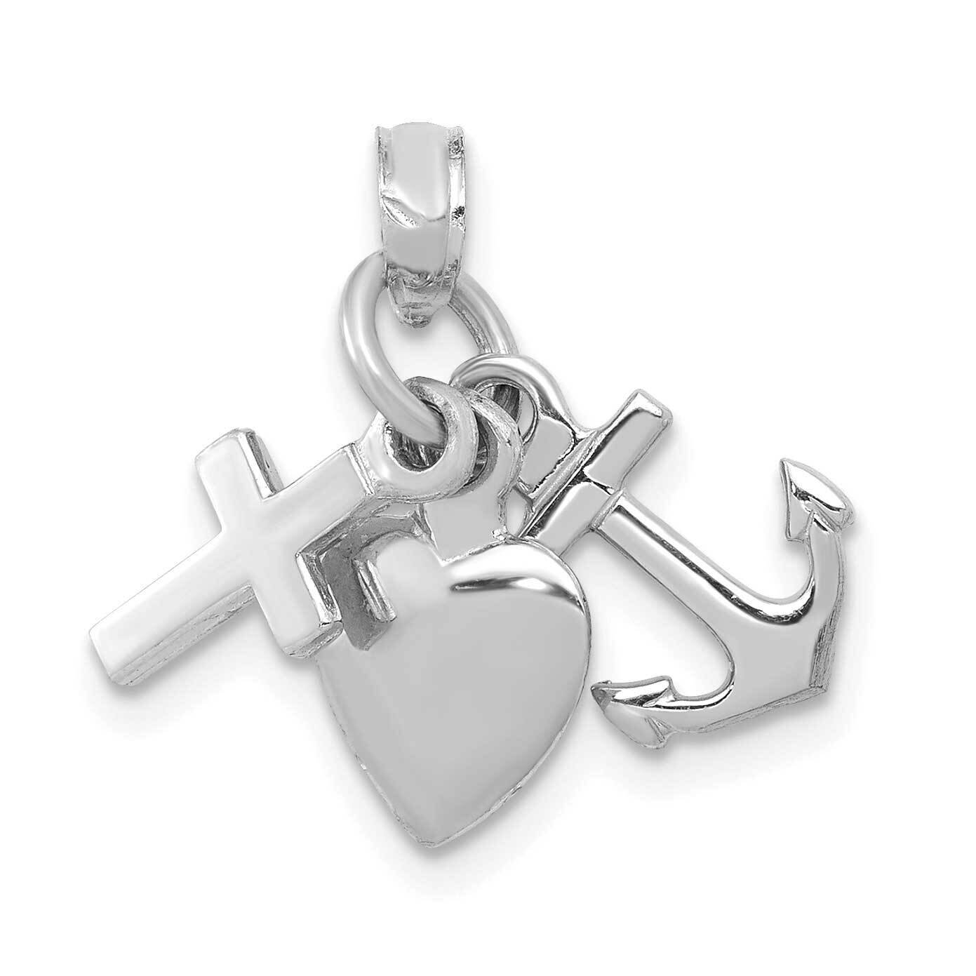 Faith Hope Charity Charm 10k White Gold 10D988W, MPN: 10D988W, 63721818750