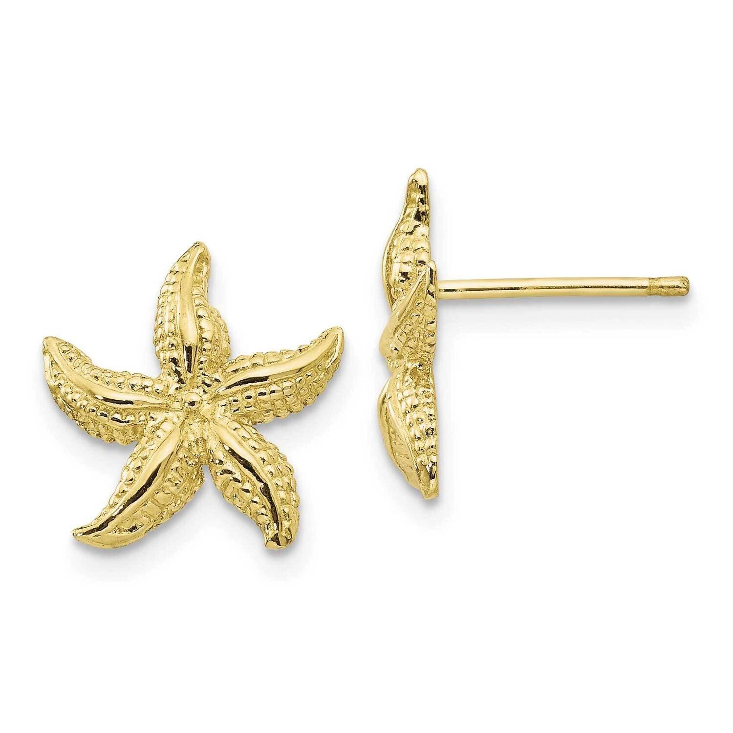 Starfish Earrings 10k Gold 10E908