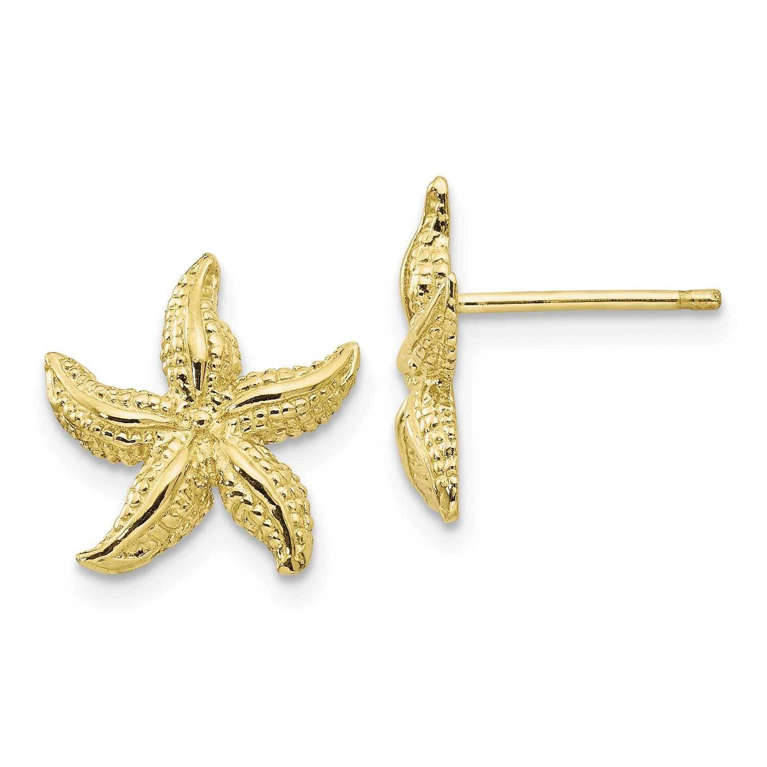 Starfish Earrings 10k Gold 10E908, MPN: 10E908, 191101567285