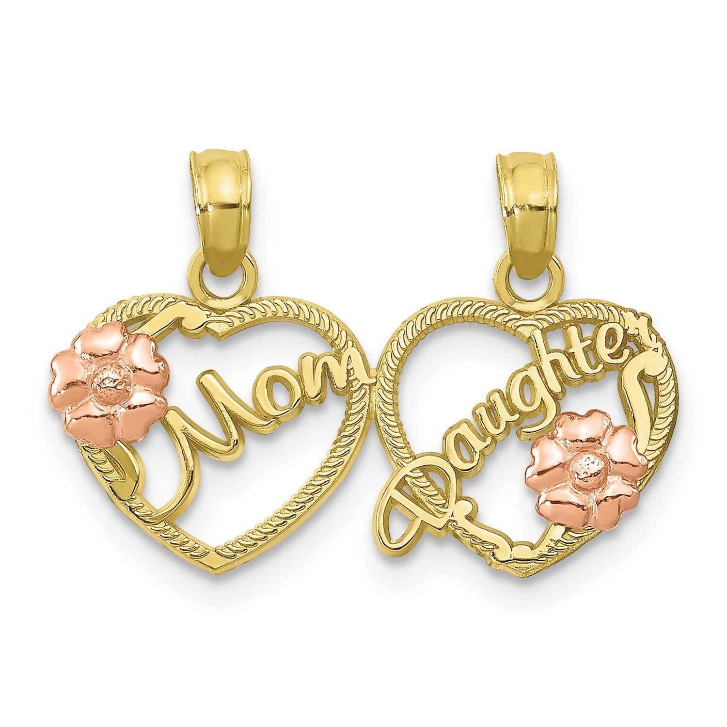 Mom - Daughter Breakable Hearts Pendant 10k Two-Tone Gold  10K1714, MPN: 10K1714, 637218137558