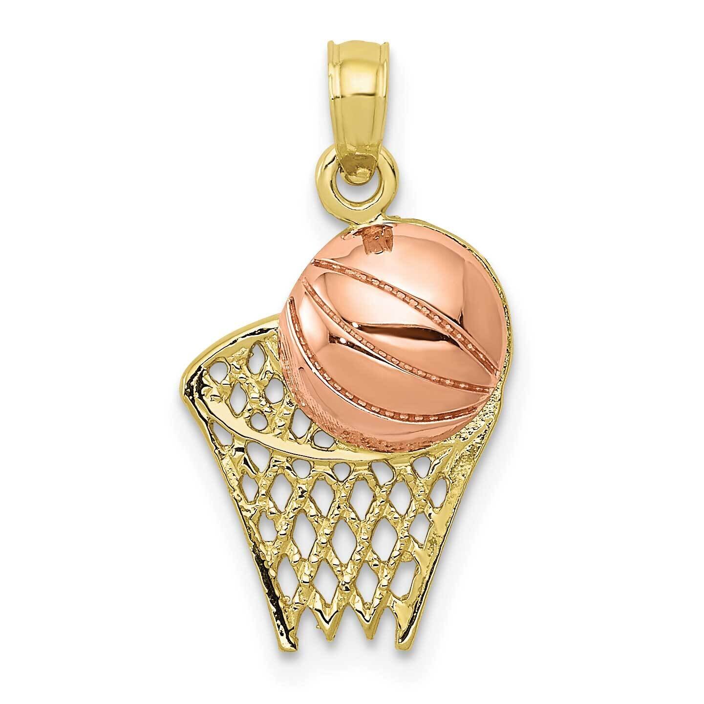 Basketball Hoop with Ball Pendant 10k Two-Tone Gold  10K2102, MPN: 10K2102,