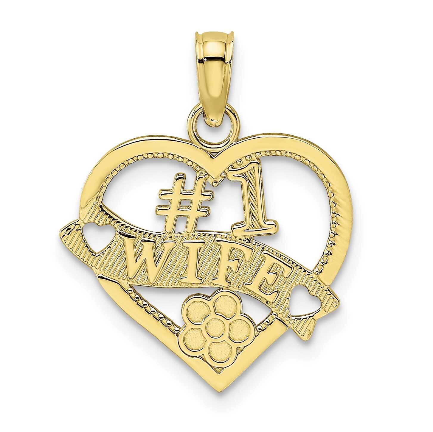 #1 Wife Heart Pendant 10k Gold 10K2687