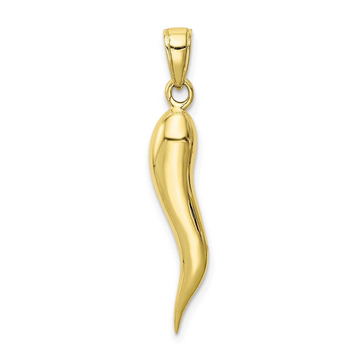Large Italian Horn Pendant 10k Gold 10K2737, MPN: 10K2737, 785140236051