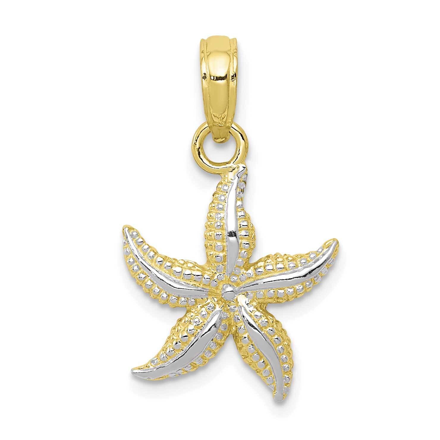 Starfish Charm 10k Gold & Rhodium 10K2953