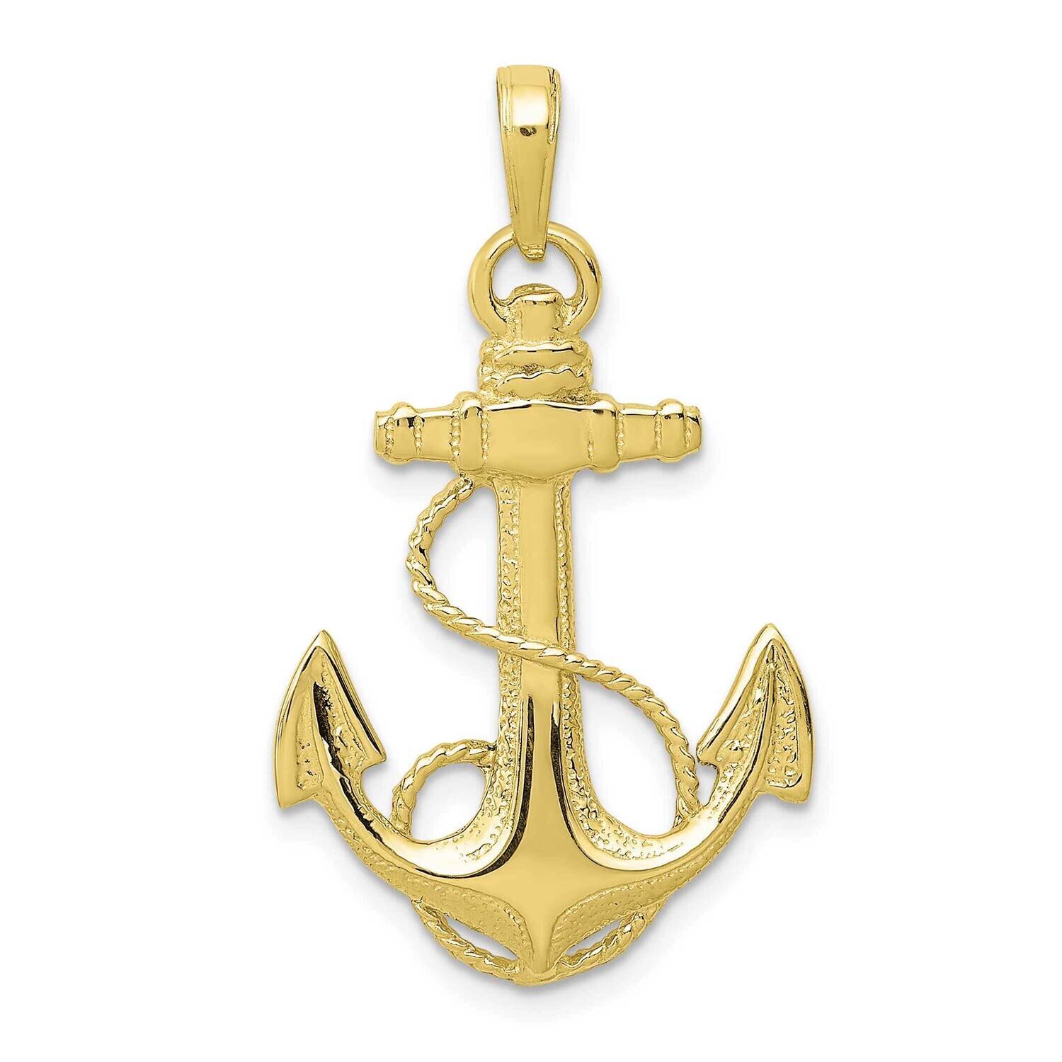 Anchor with Rope Pendant 10k Gold 10K3082, MPN: 10K3082,