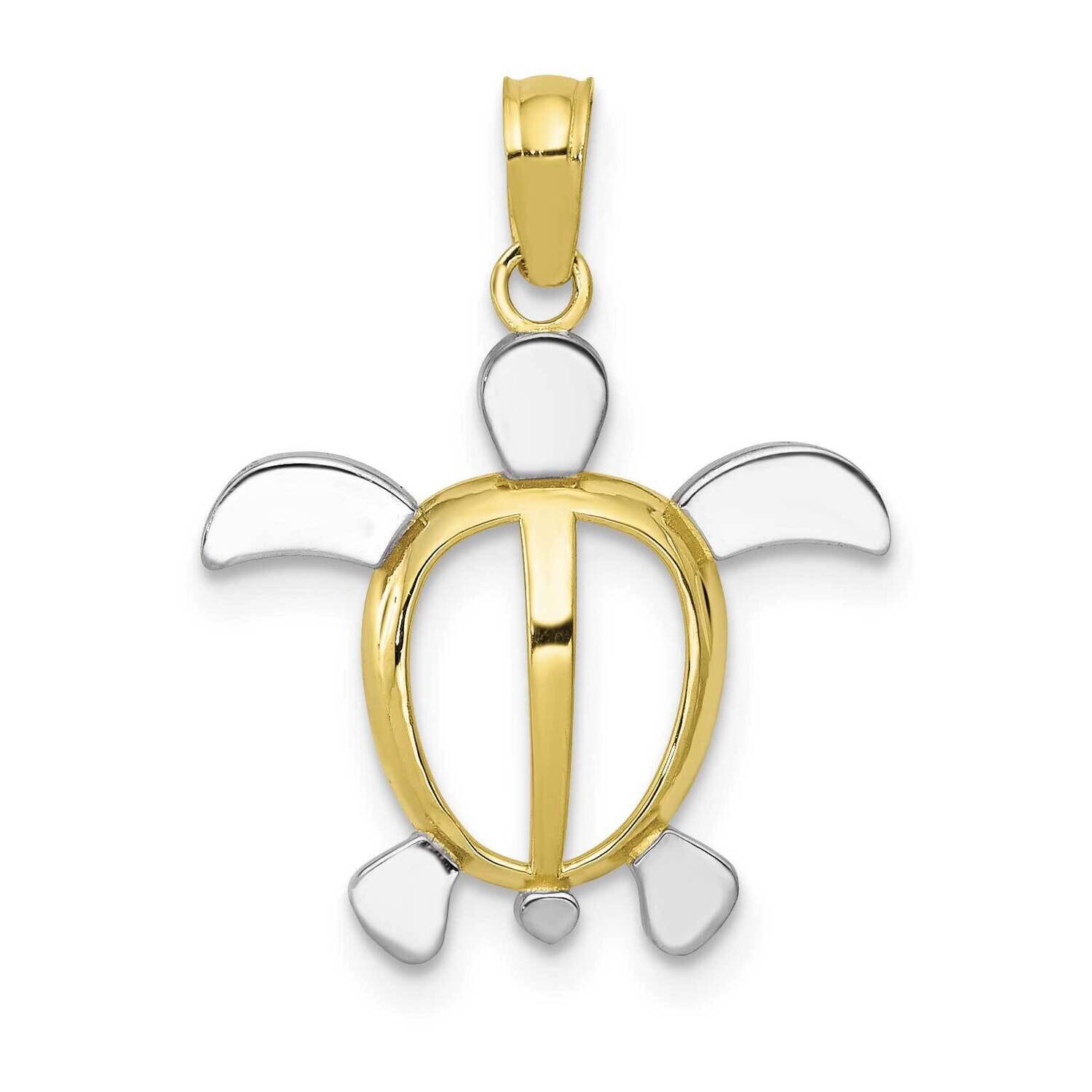 Turtle Pendant 10k Gold &amp; Rhodium 10K3307, MPN: 10K3307, 63721818682