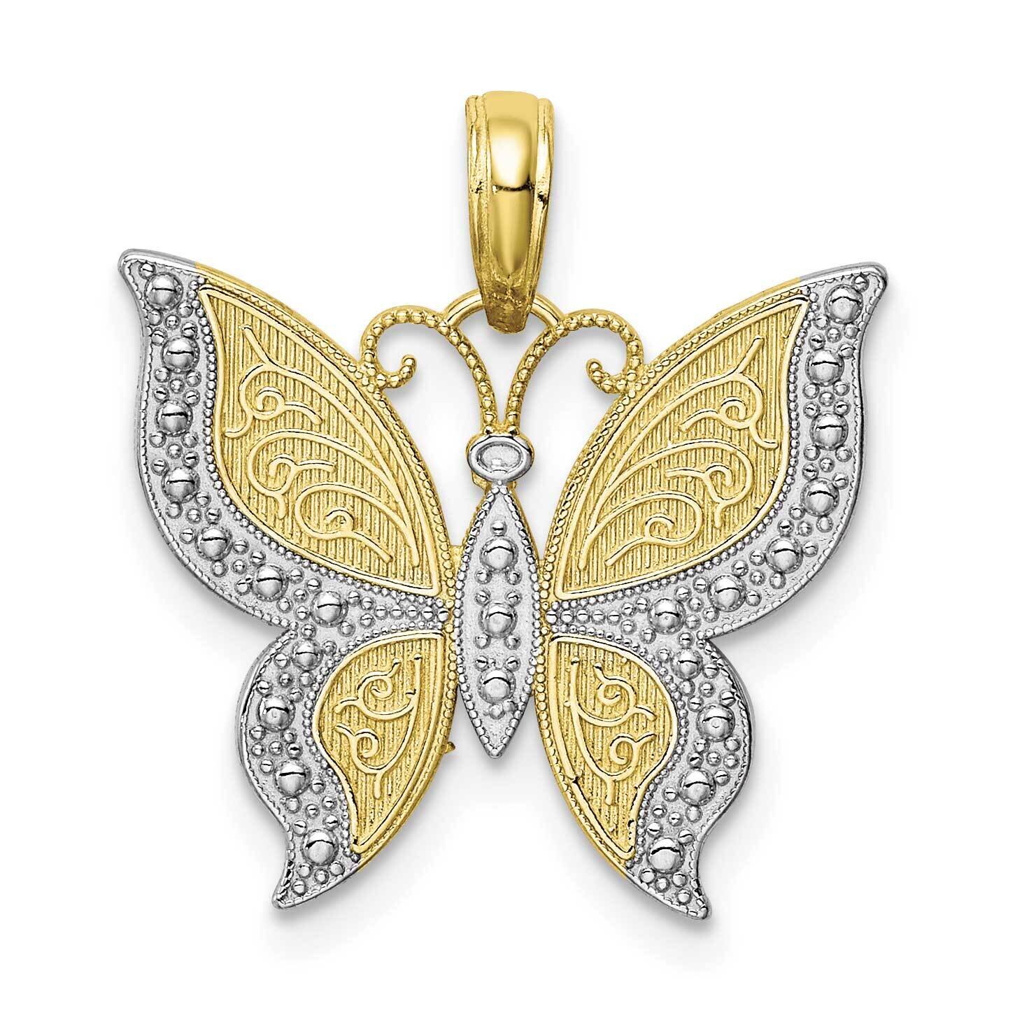 Butterfly Charm 10k Gold &amp; Rhodium 10K4242, MPN: 10K4242, 63721818682