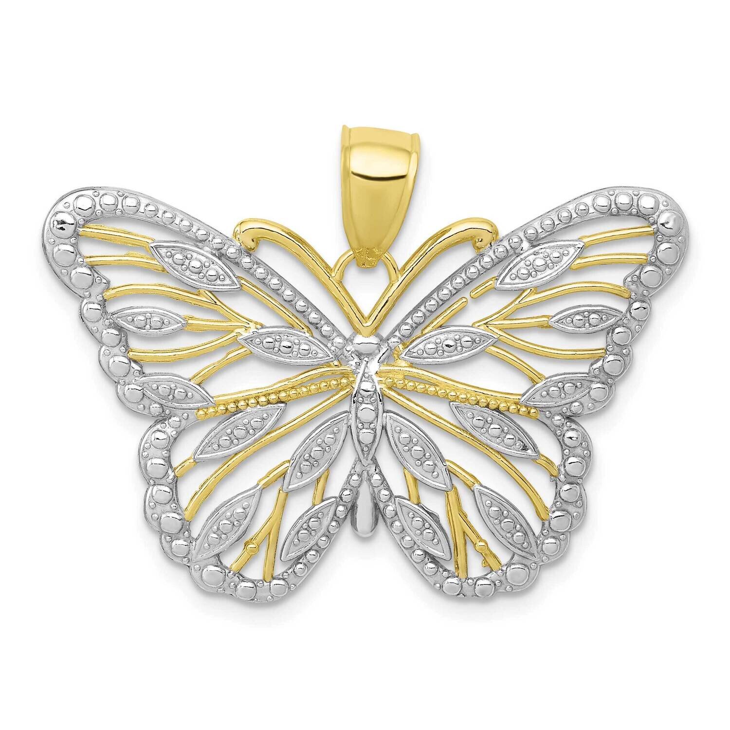 Butterfly Pendant 10k Gold with Rhodium 10K4834, MPN: 10K4834,