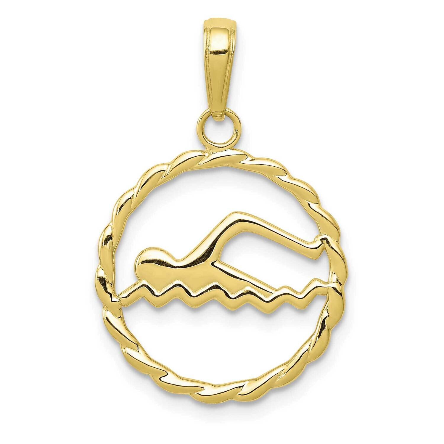 Swimming Inside Frame Pendant 10k Gold 10K4959, MPN: 10K4959, 63721818736