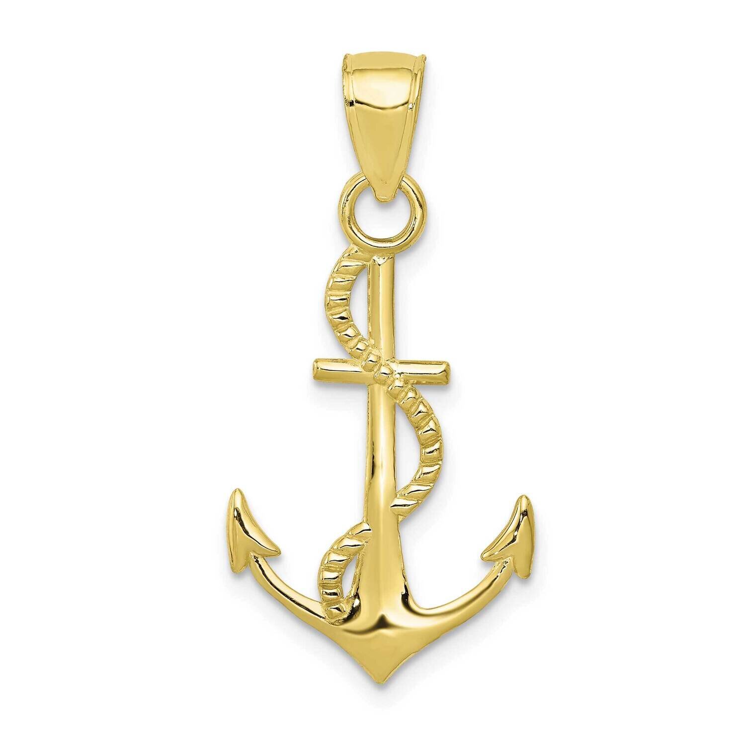 Anchor with Rope Pendant 10K Gold Polished 10K5395, MPN: 10K5395,