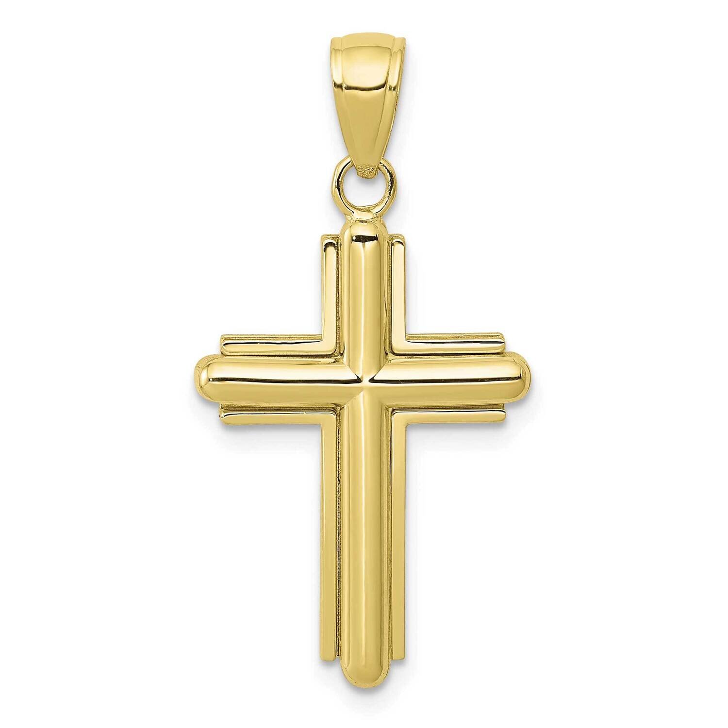 Beveled Stick Cross with Frame Pendant 10K Gold Polished 10K5499, MPN: 10K5499,