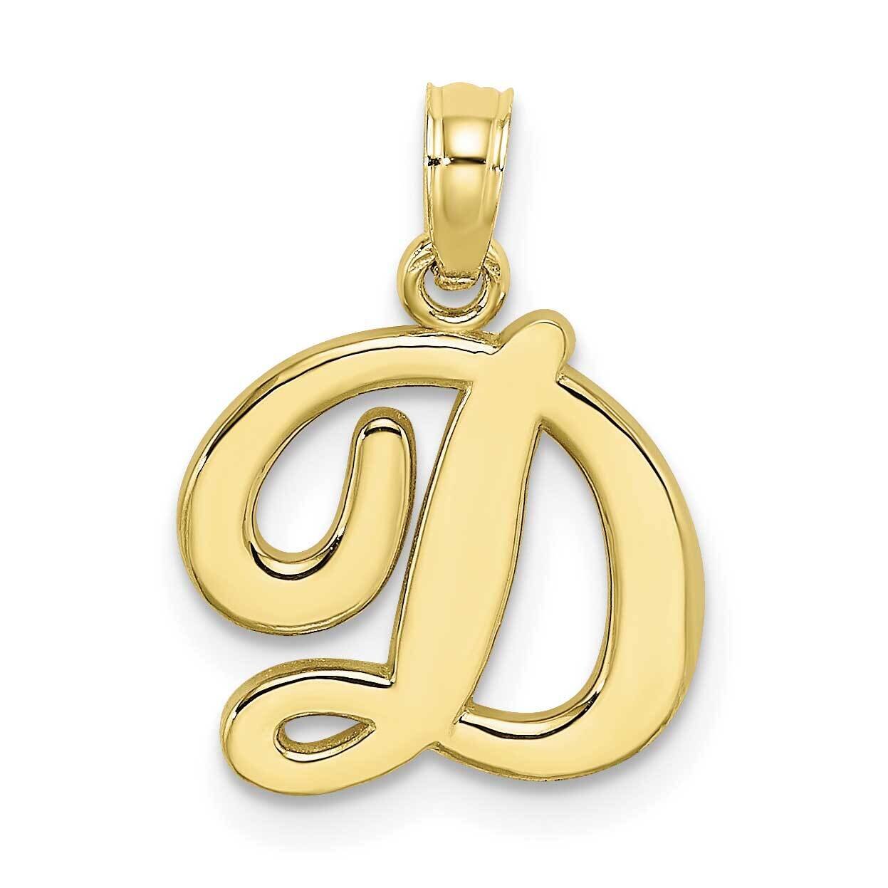 D Script Initial Charm 10k Gold Polished 10K6422D, MPN: 10K6422D,