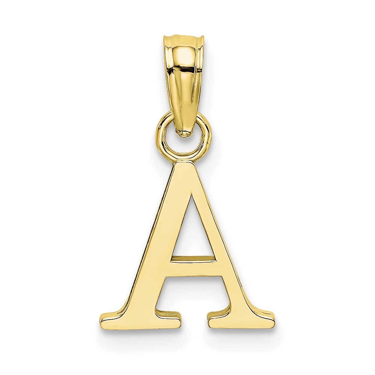 A Block Initial Charm 10k Gold Polished 10K6423A