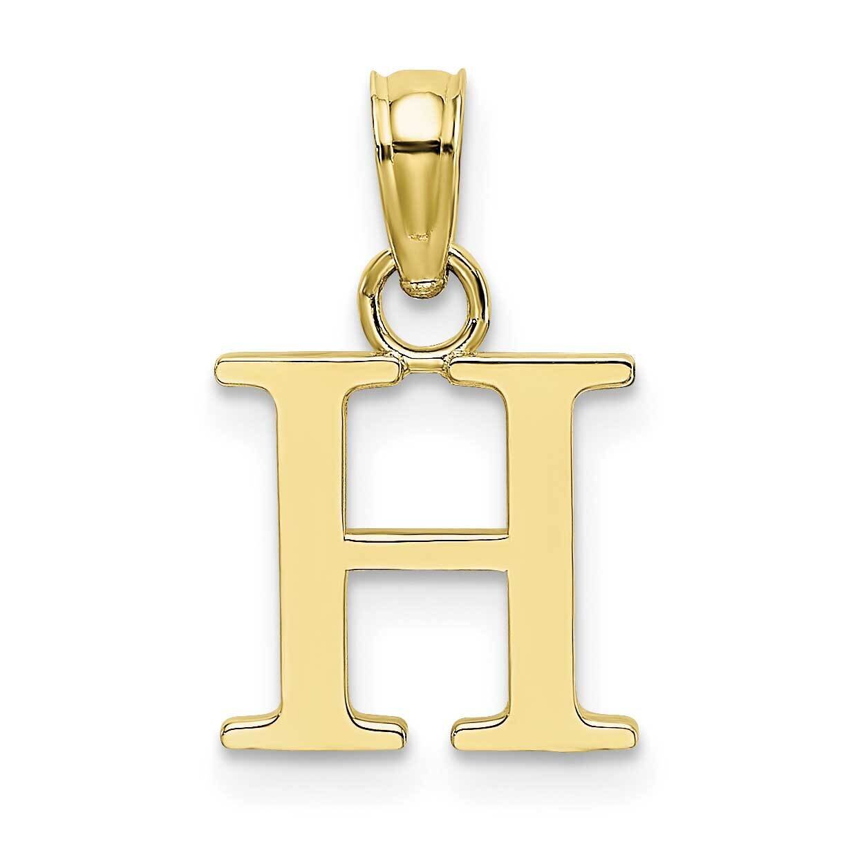 H Block Initial Charm 10k Gold Polished 10K6423H