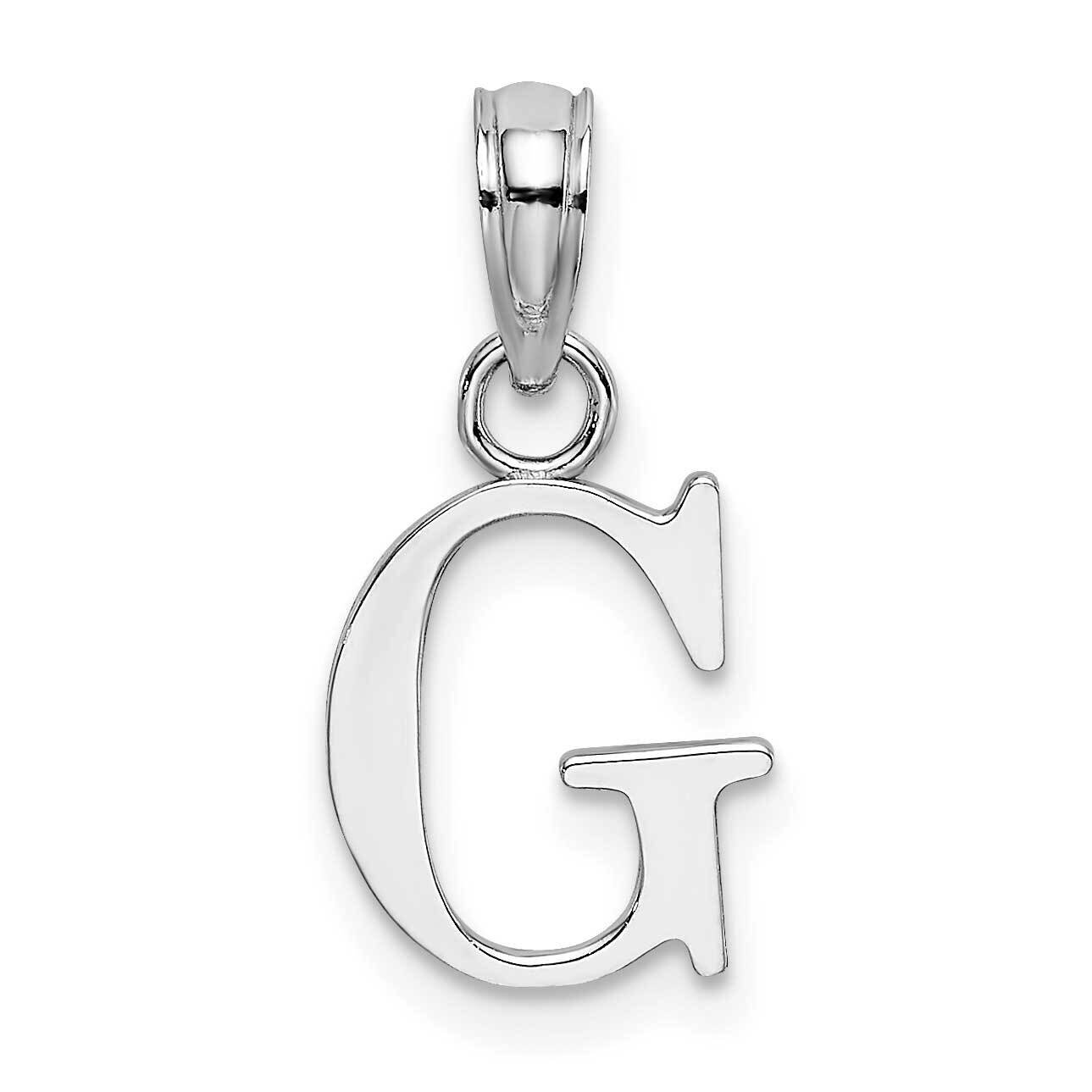 G Block Initial Charm 10k White Gold Polished 10K6423WG, MPN: 10K6423WG,