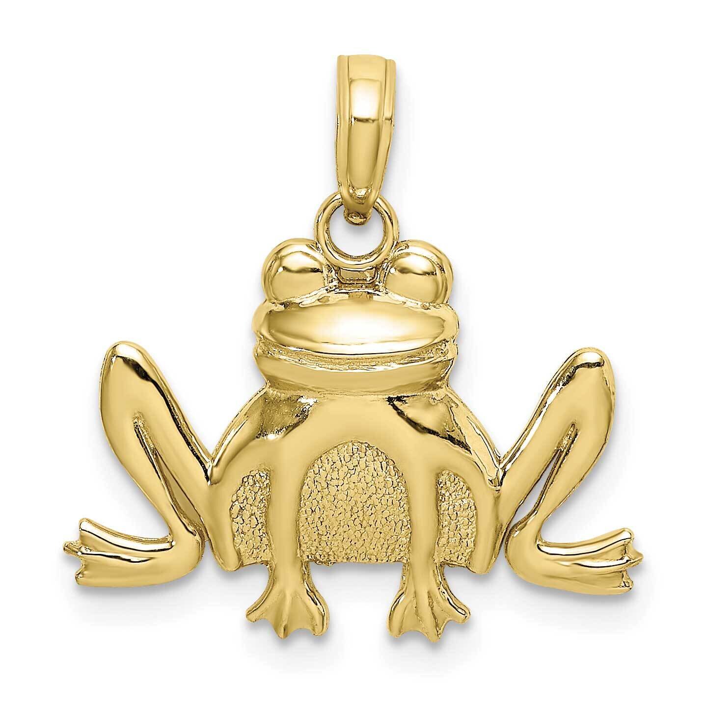 Sitting Frog Charm 10k Gold Textured 10K6475, MPN: 10K6475,