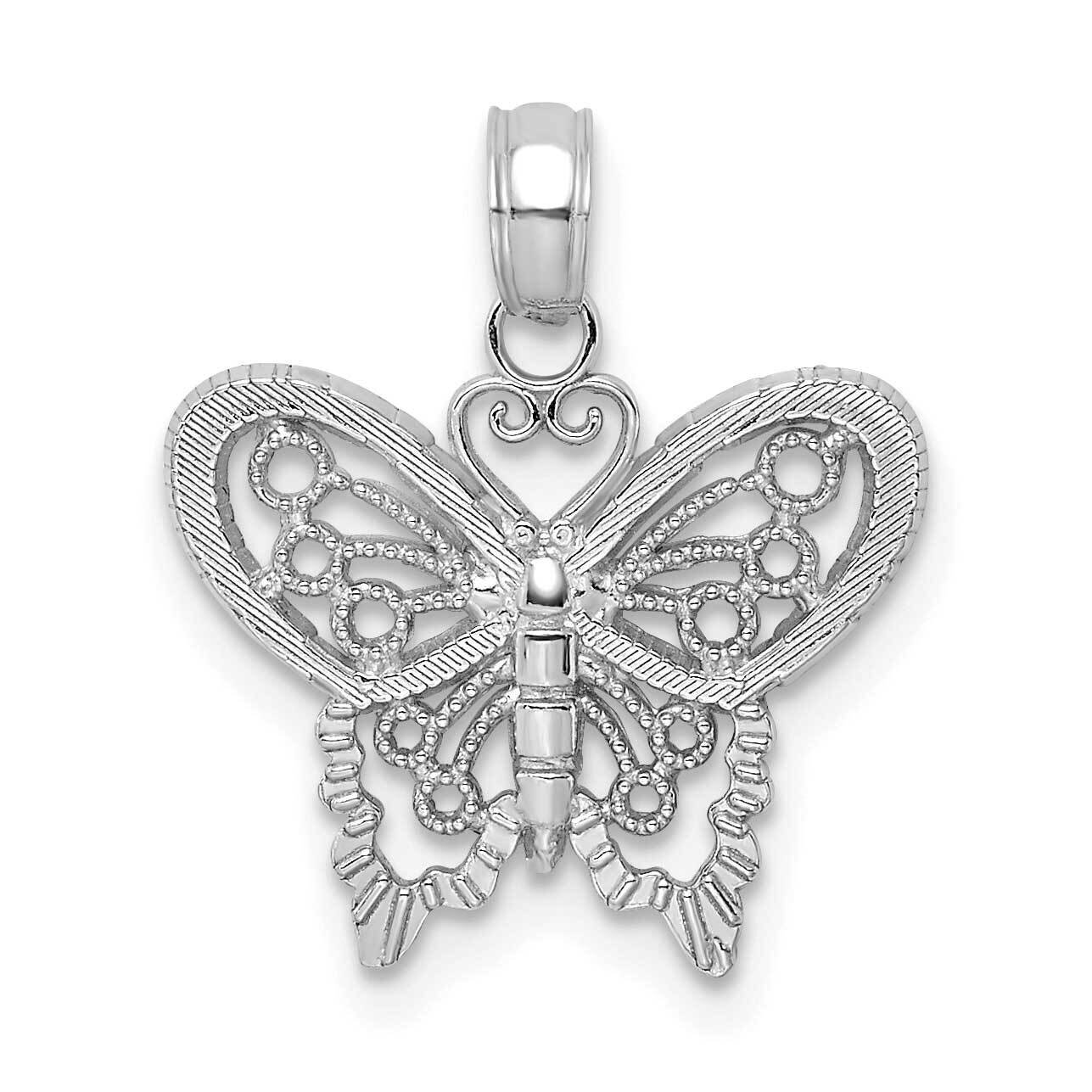 Butterfly Charm 10k White Gold Polished 10K6554W, MPN: 10K6554W, 63721815438
