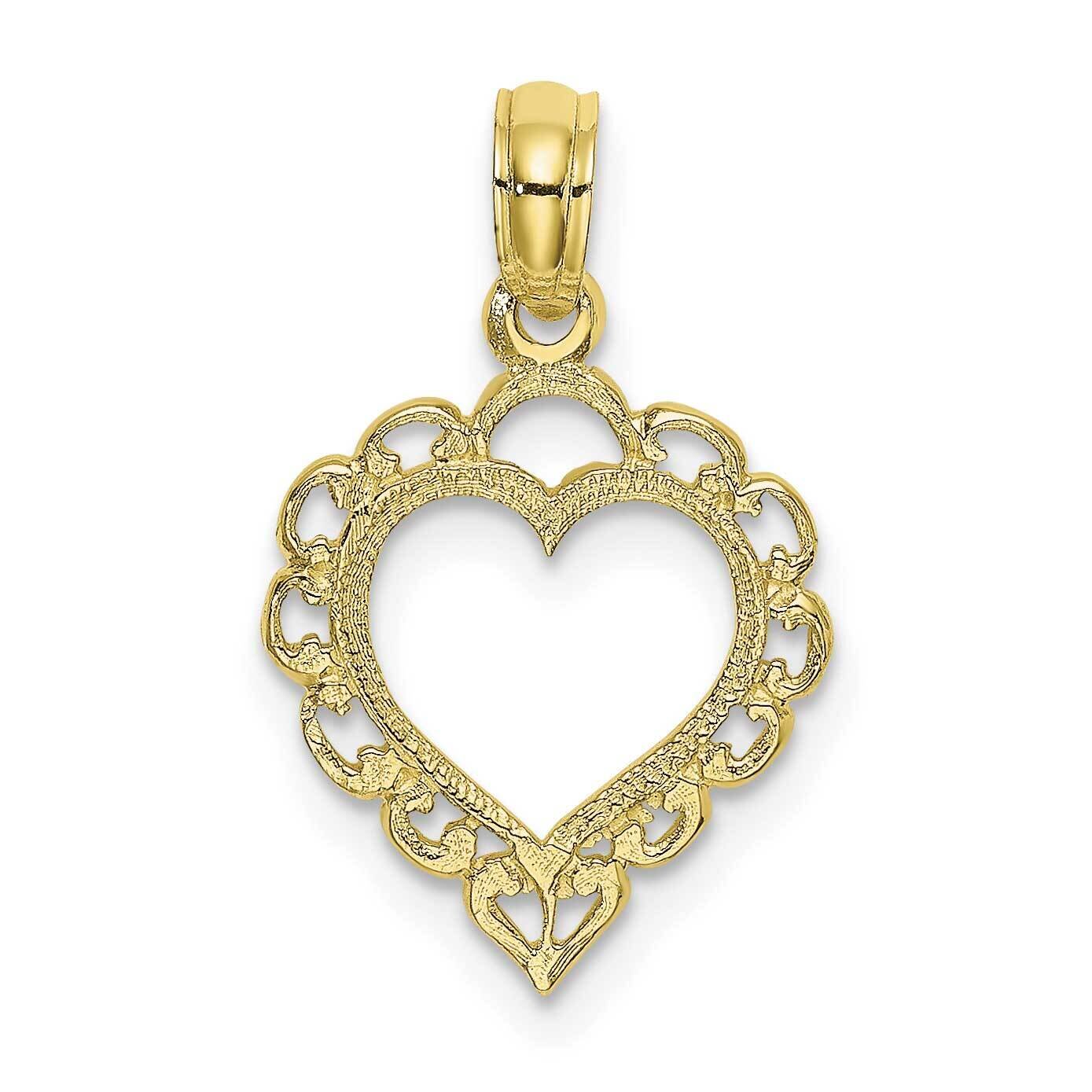 Heart with Lace Trim Charm 10k Gold 10K7097, MPN: 10K7097,