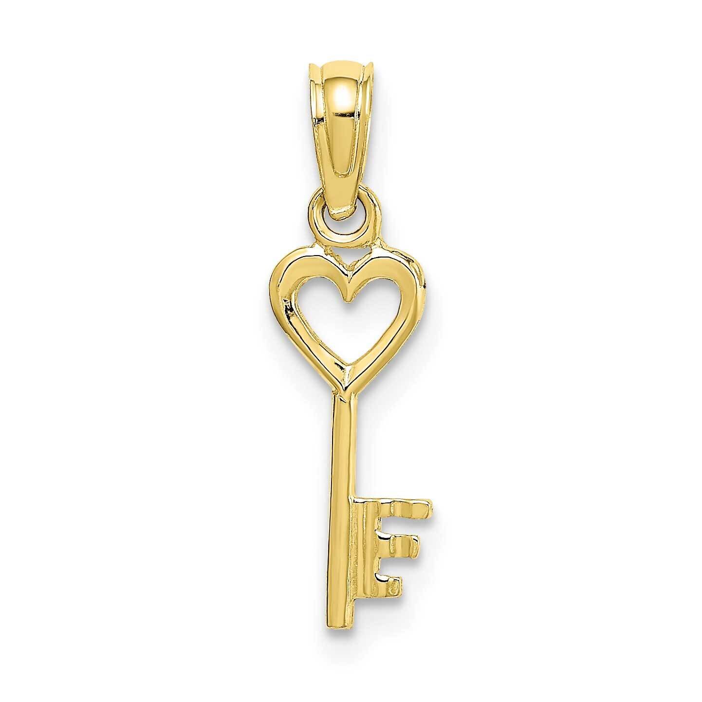 Key with Heart Charm 10k Gold 10K7153