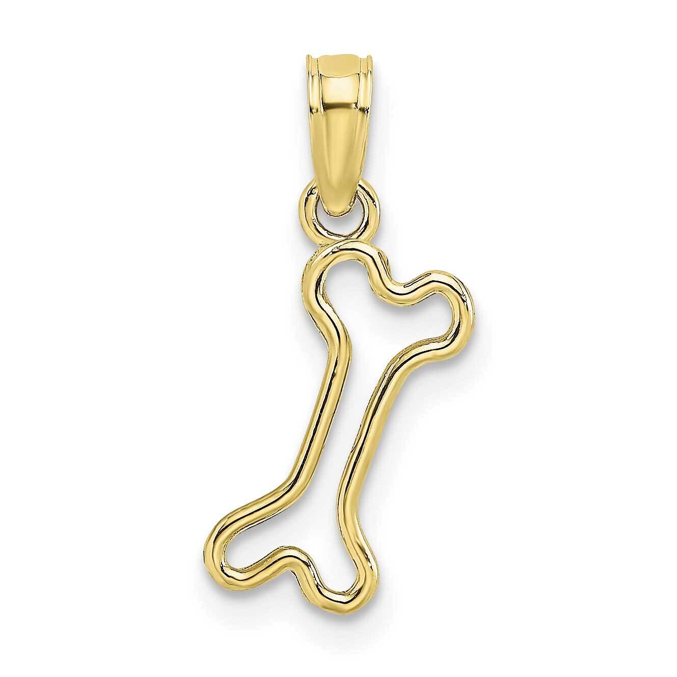 Cut-Out Polished Mini Dog Bone Charm 10k Gold 10K7270, MPN: 10K7270,