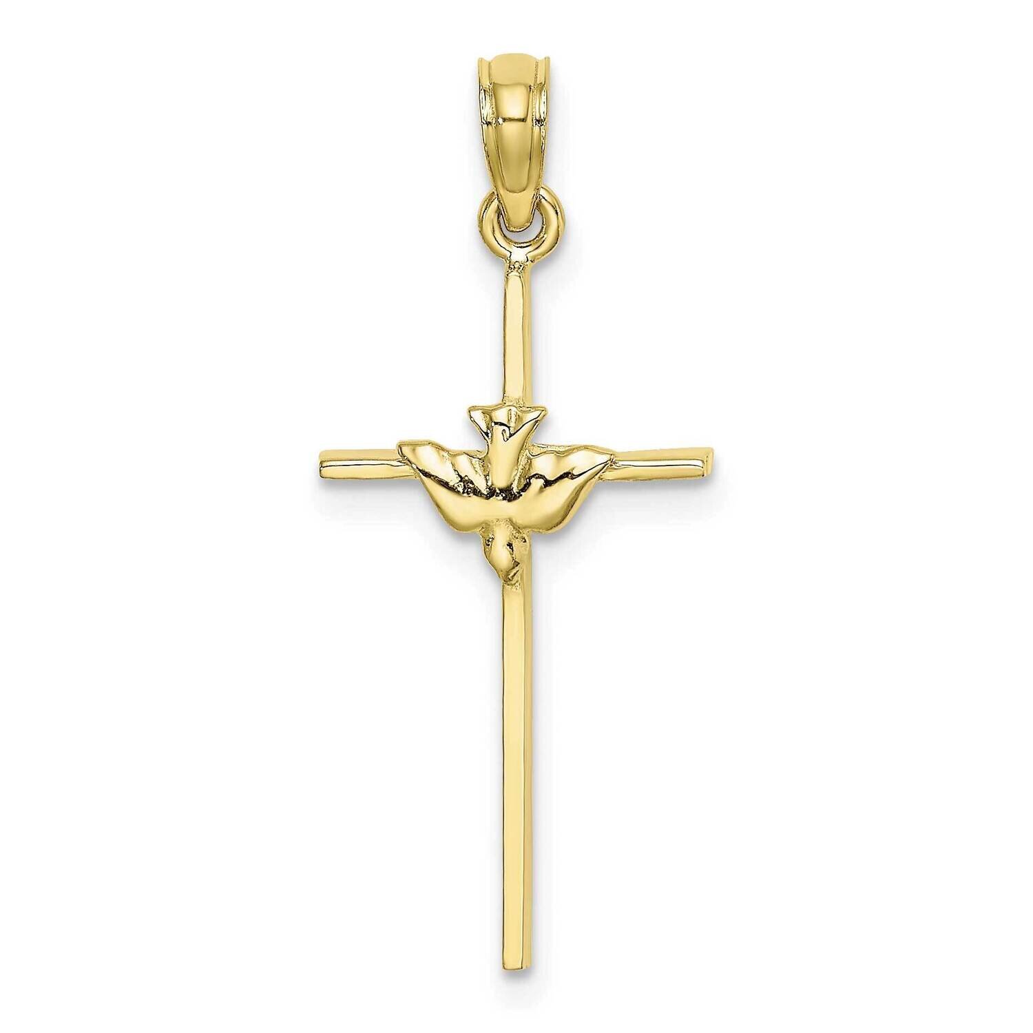 Dove On Stick Cross Charm 10k Gold 10K8330