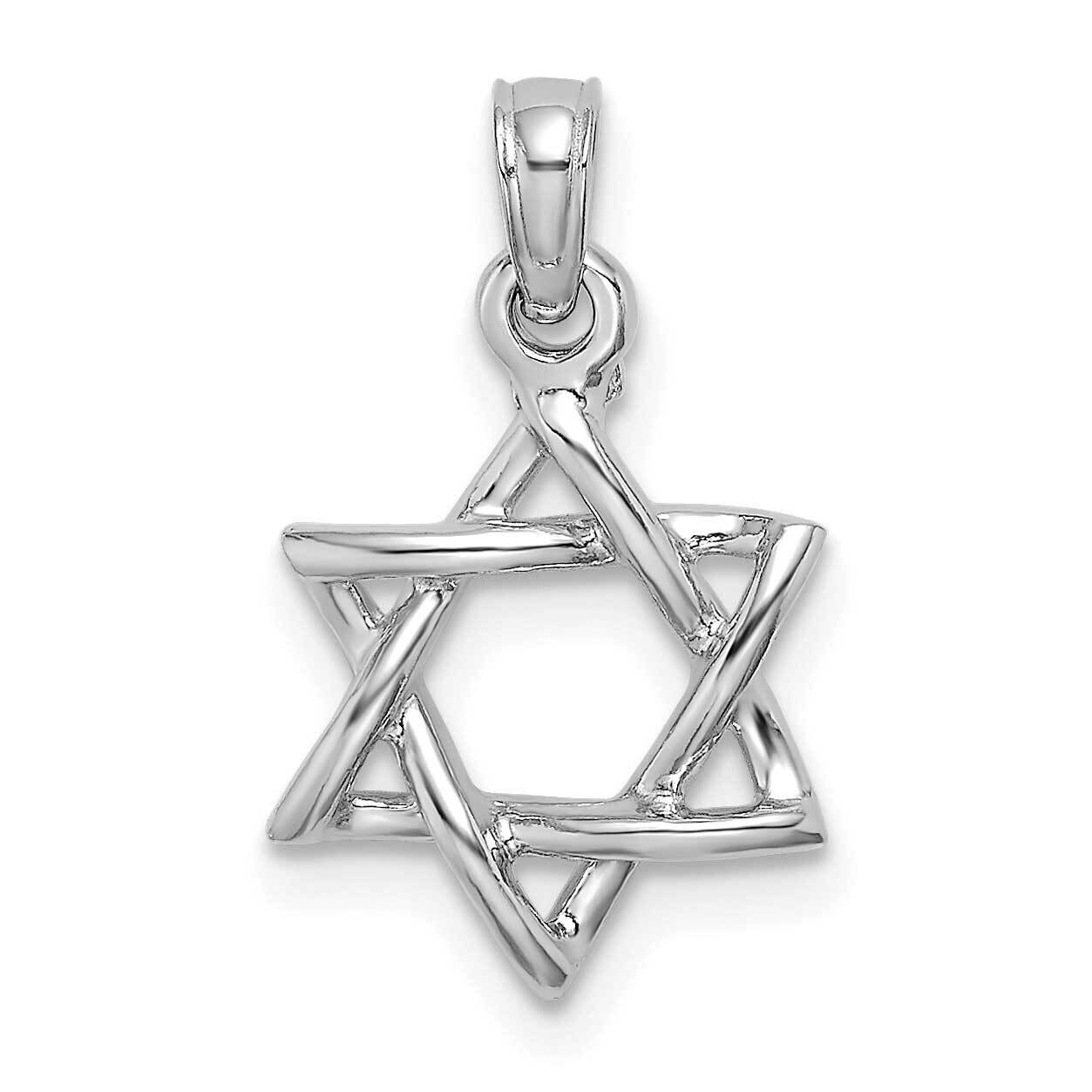 3-D Polished Star of David Charm 10k White Gold 10K8356W, MPN: 10K8356W, 63721815520