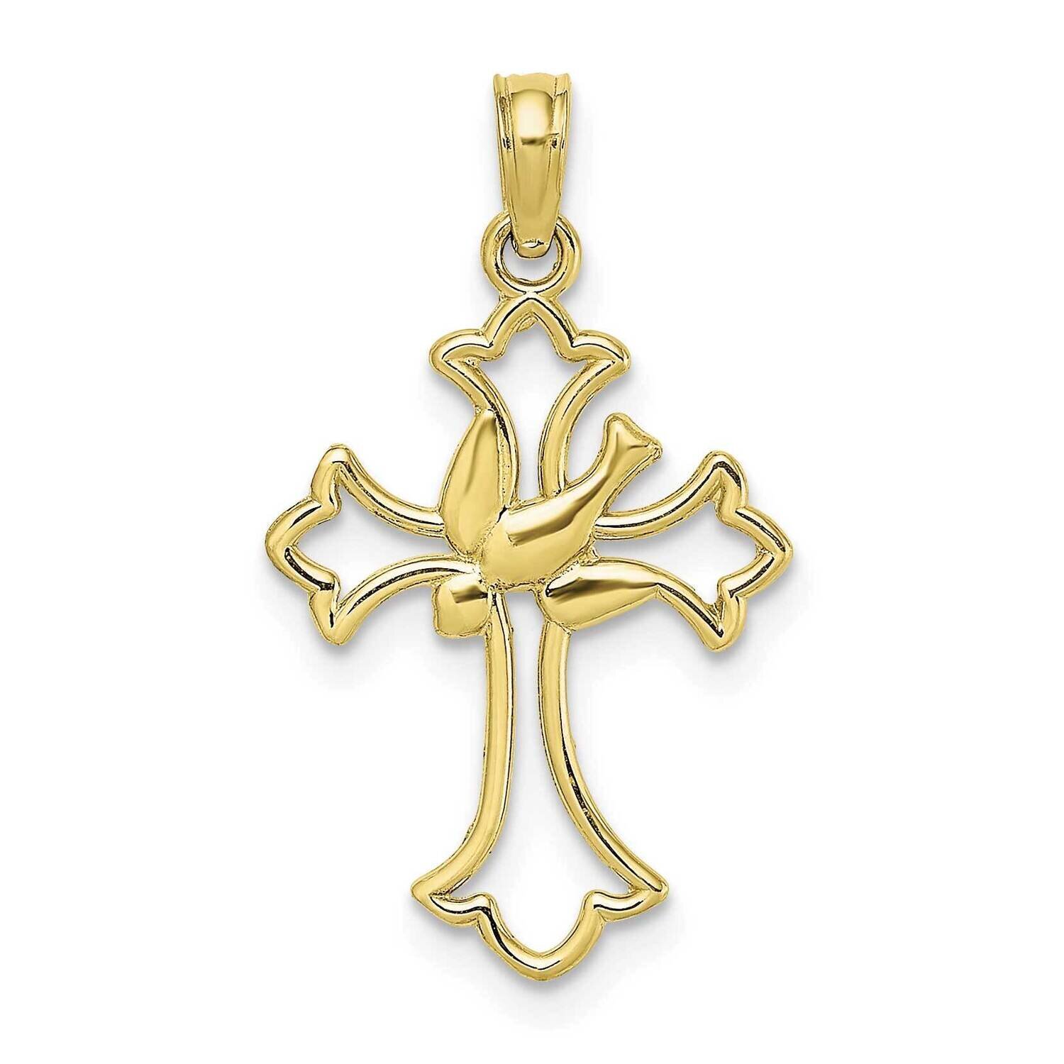 Cut-Out Dove Center Cross Charm 10k Gold 10K8399, MPN: 10K8399,