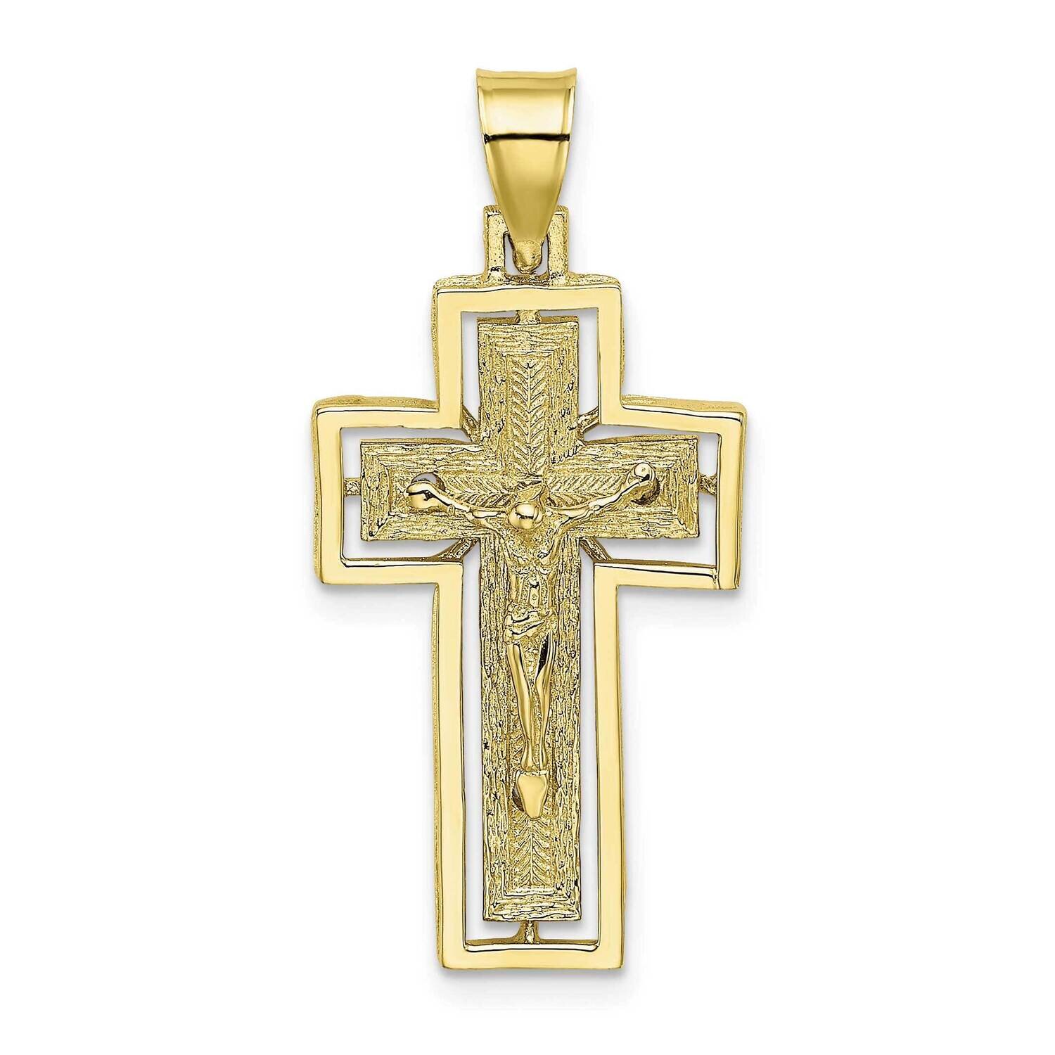 Crucifix with Frame Charm 10k Gold Textured 10K8438, MPN: 10K8438, 63721815339