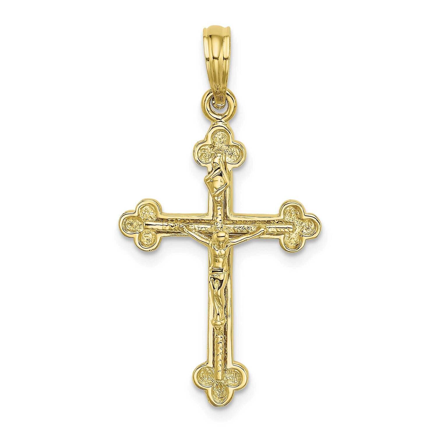 2-D Narrow Crucifix with Spade Tips Charm 10k Gold 10K8472