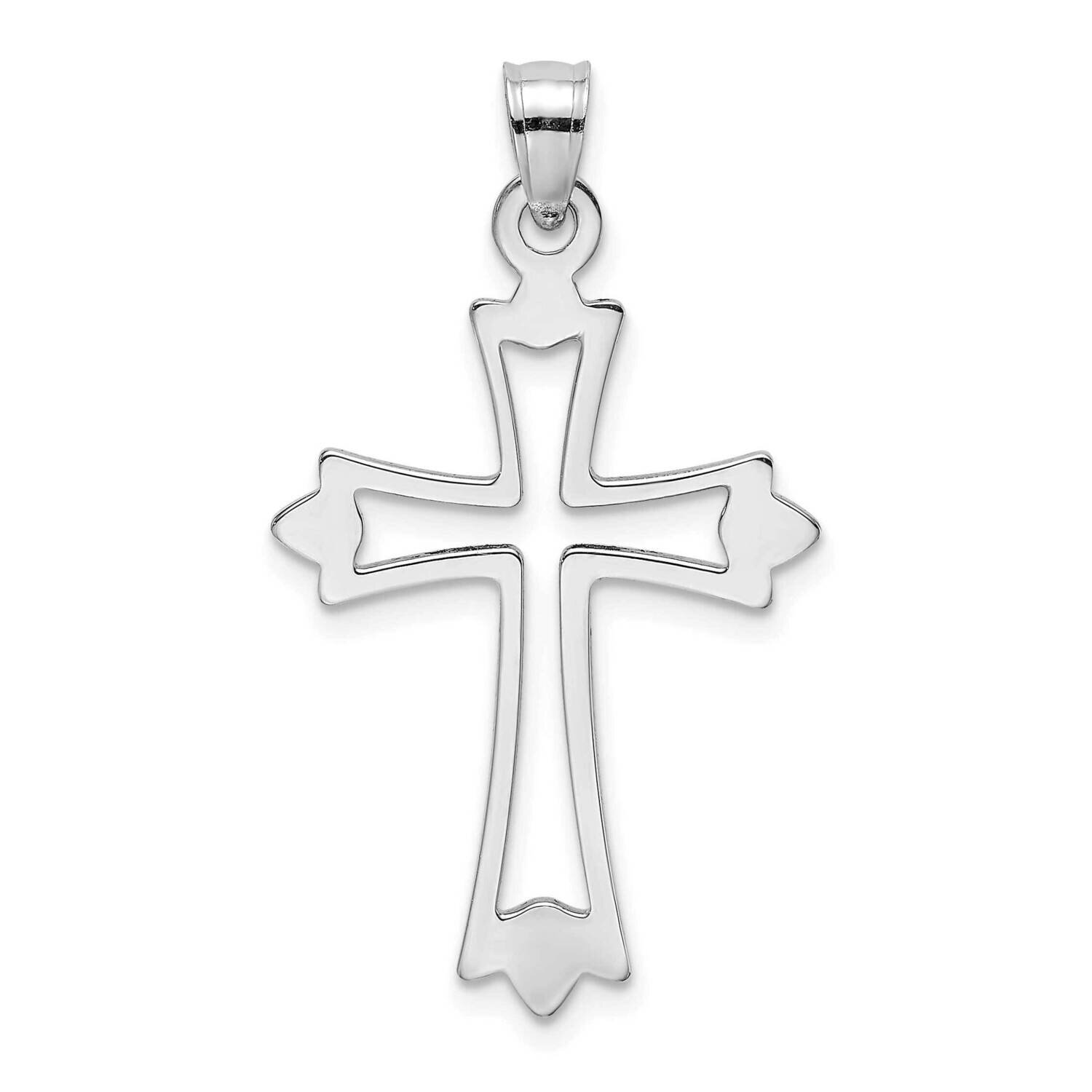 Cut-Out Cross Charm 10k White Gold Polished 10K8482W, MPN: 10K8482W, 63721815339