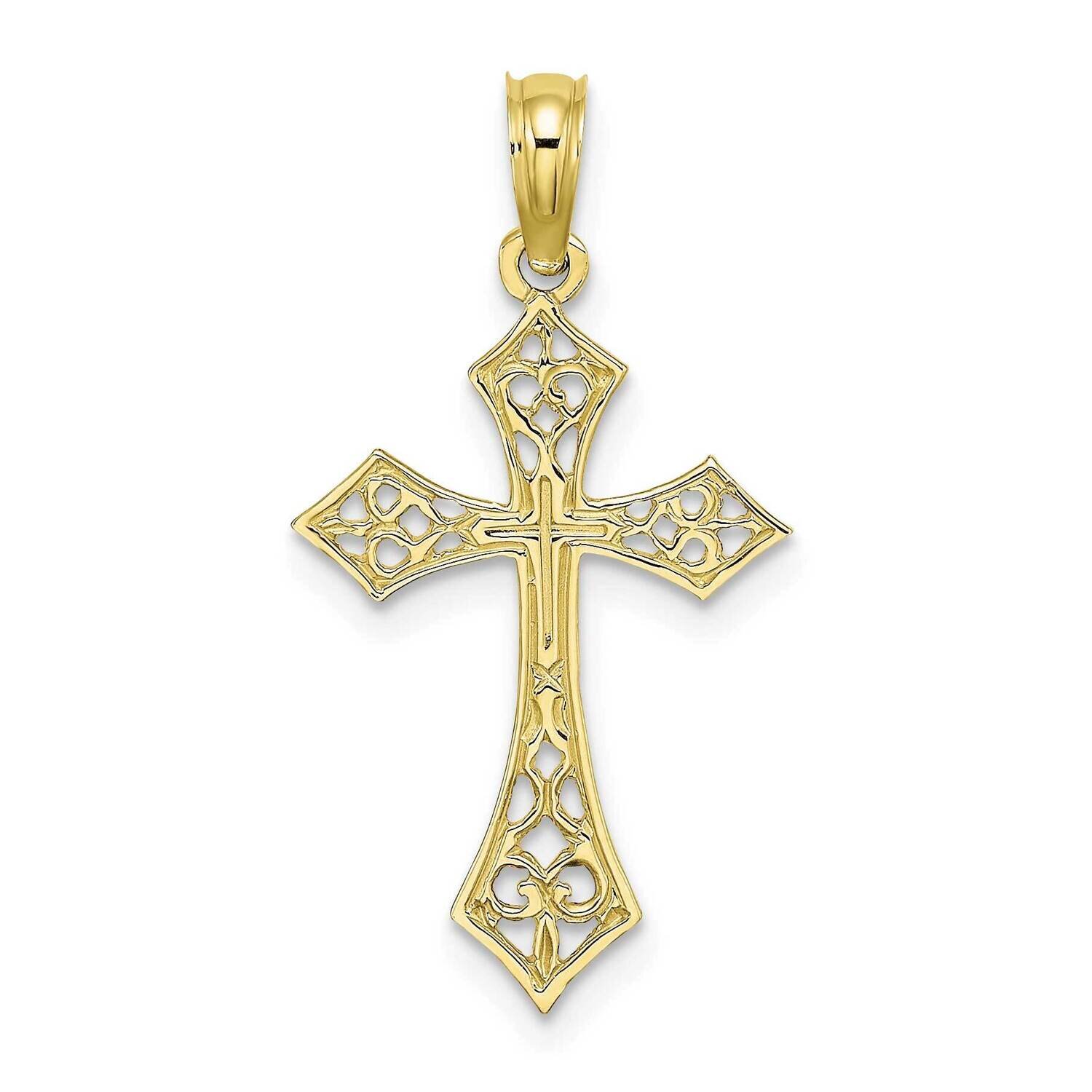 Filigree Cross Charm 10k Gold 10K8495, MPN: 10K8495, 63721816275