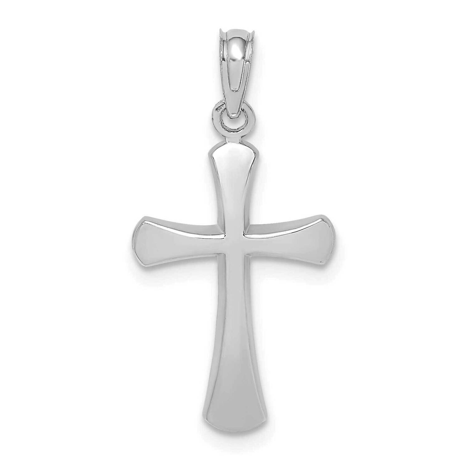 Beveled Cross with Round Tips Charm 10k White Gold Polished 10K8523W