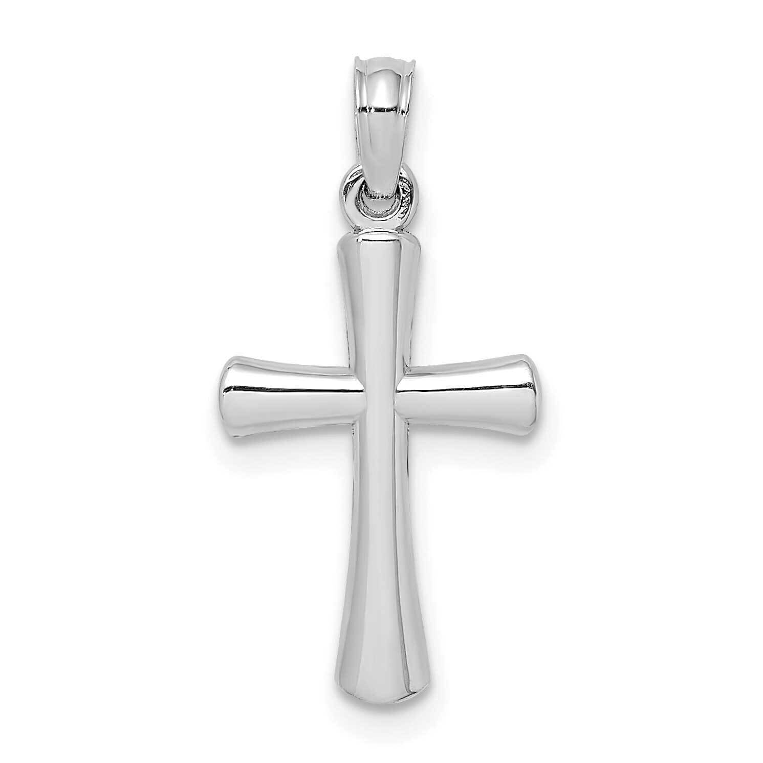 Beveled Cross with Round Tips Charm 10k White Gold Polished 10K8524W, MPN: 10K8524W, 63721816275